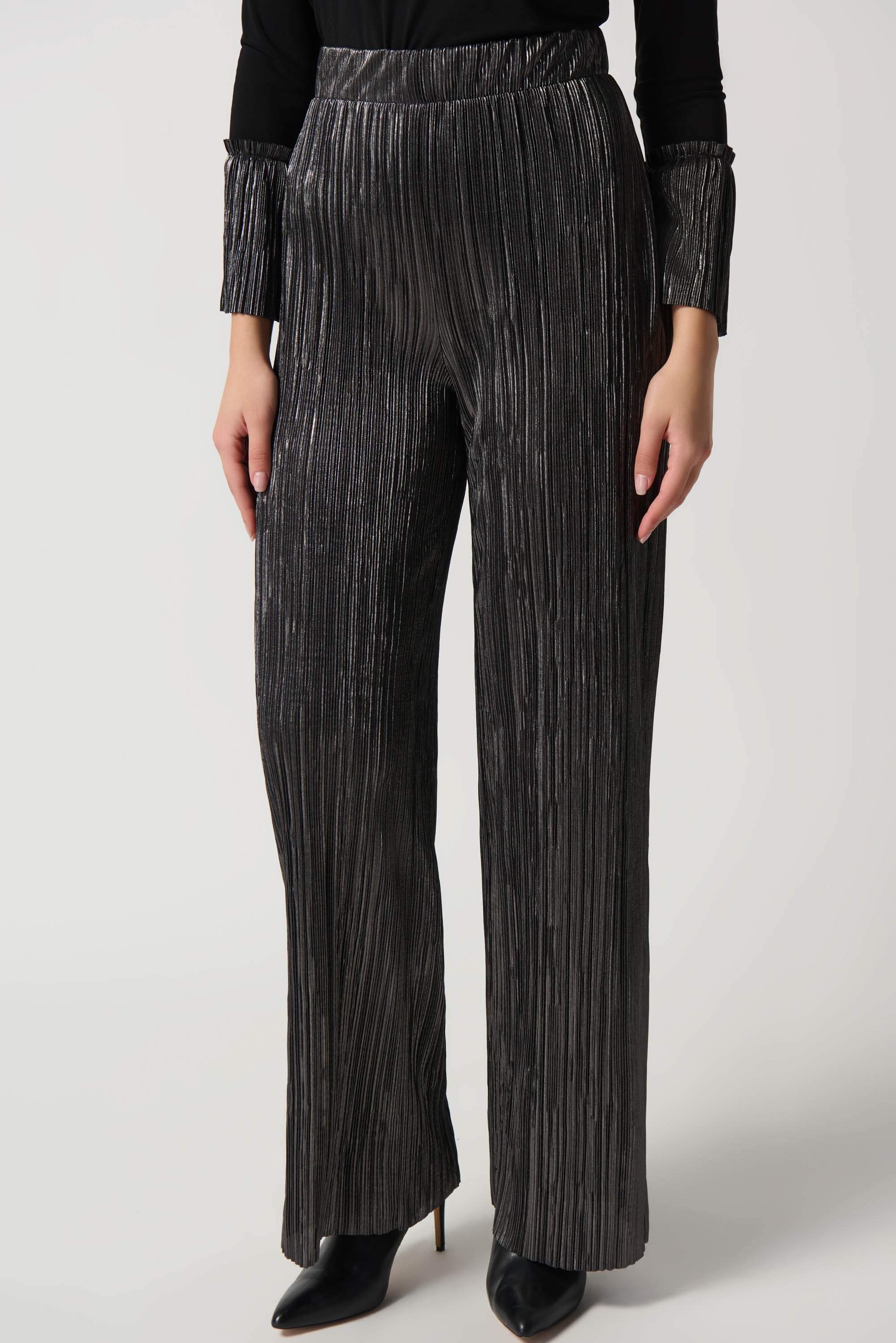 Metallic Crinkle Top & Pant Set 234246