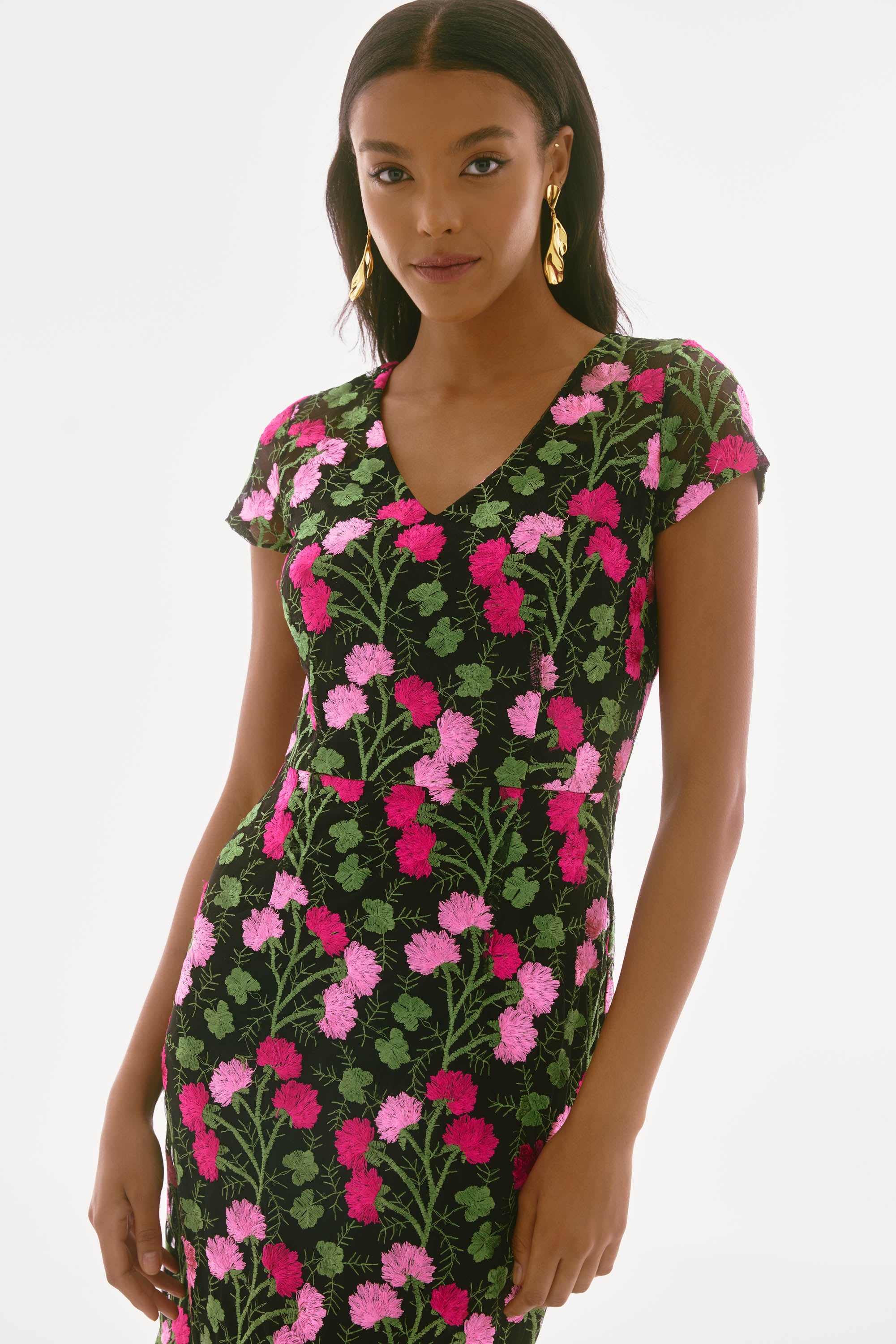 Novelty Floral Embroidered Flounce Dress 251762