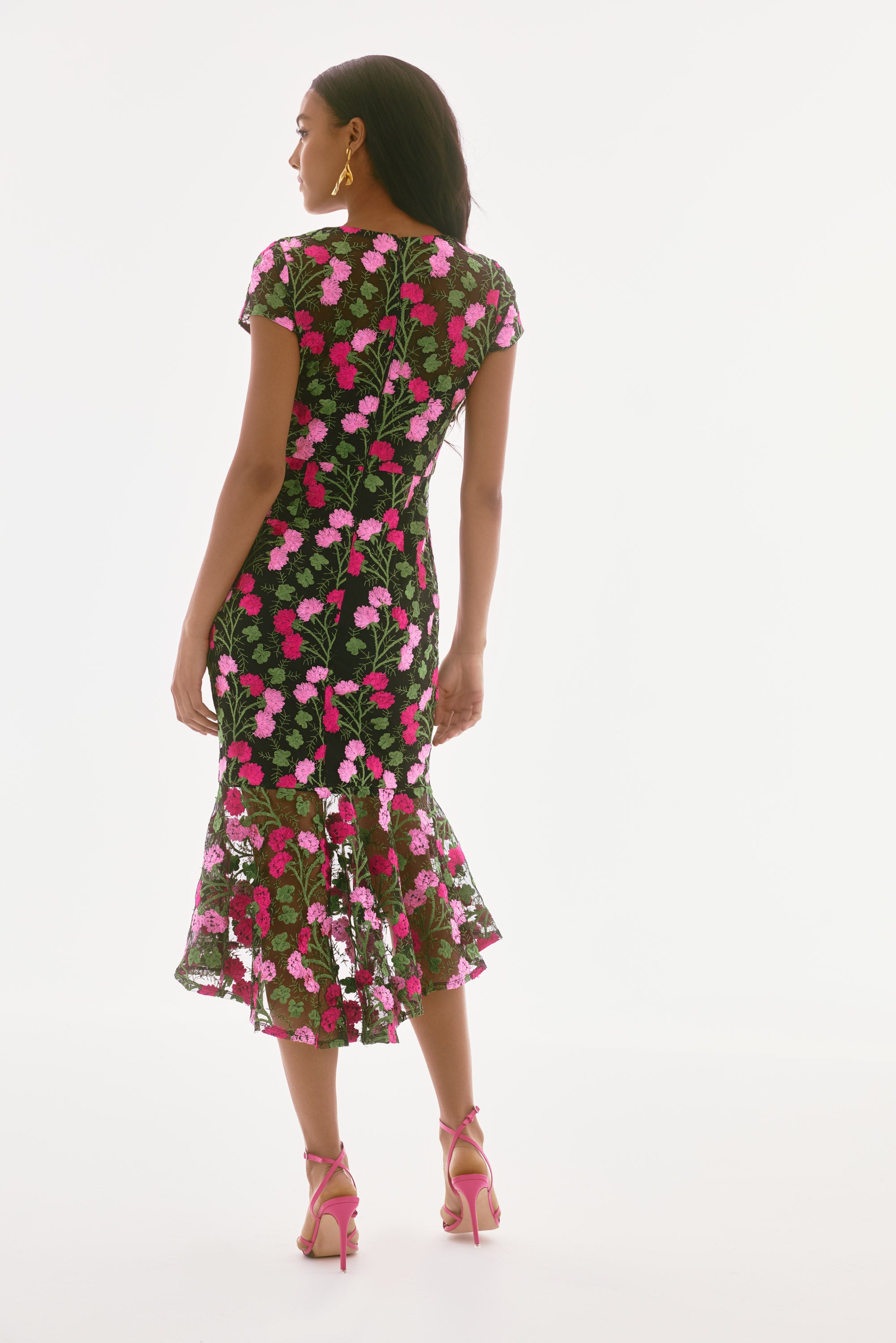 Novelty Floral Embroidered Flounce Dress 251762