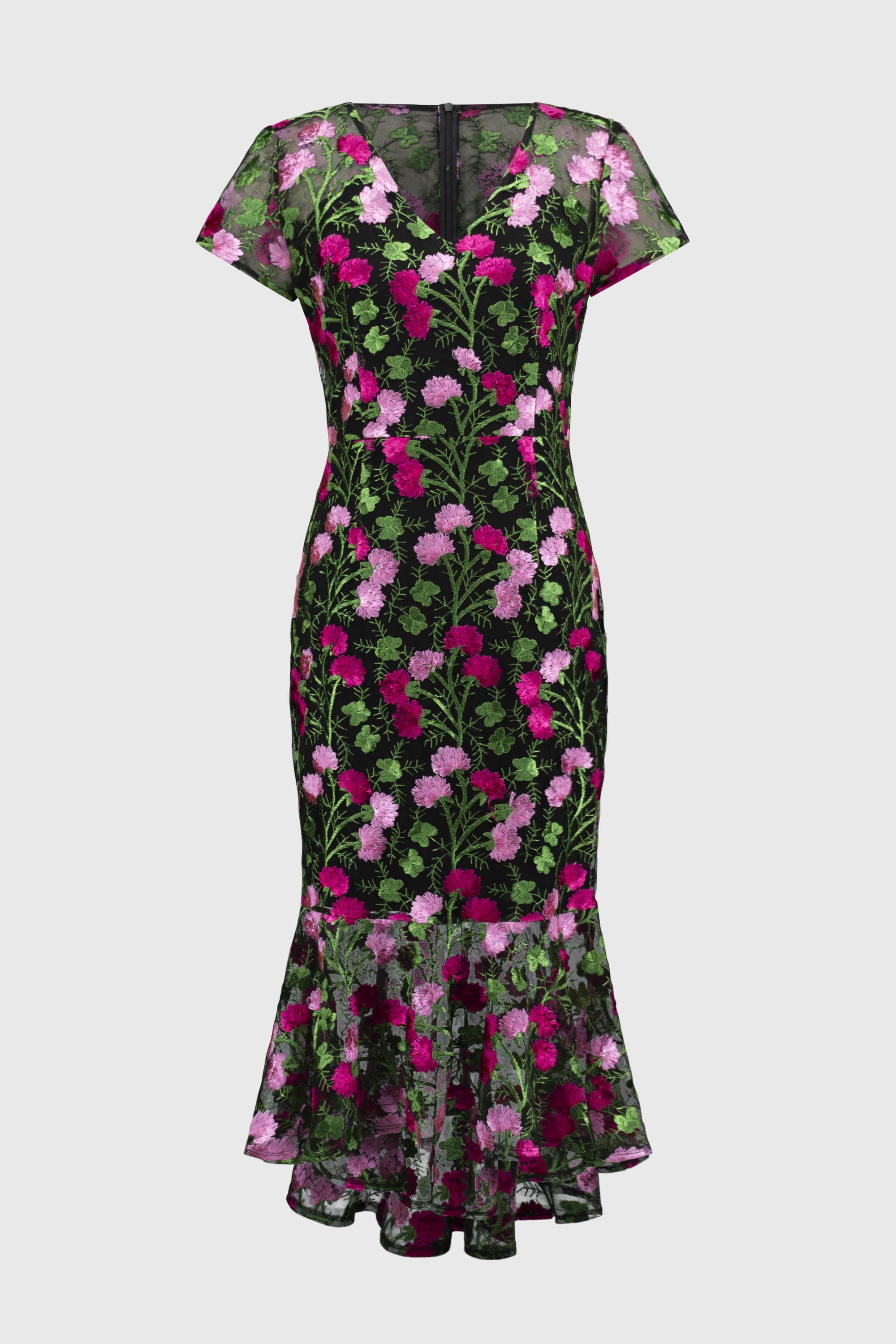 Novelty Floral Embroidered Flounce Dress 251762