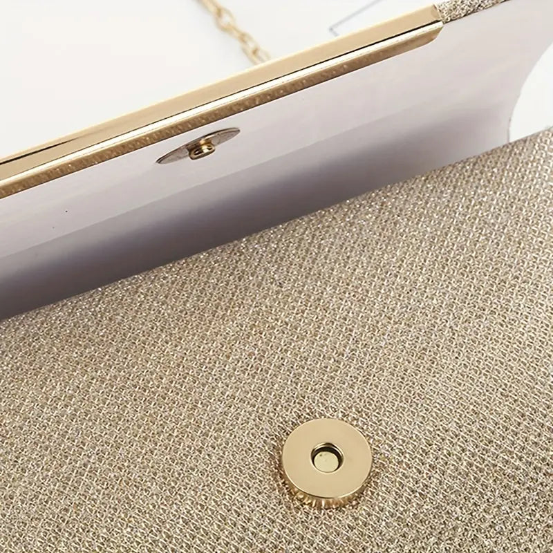 Glitter Ruched Evening Clutch