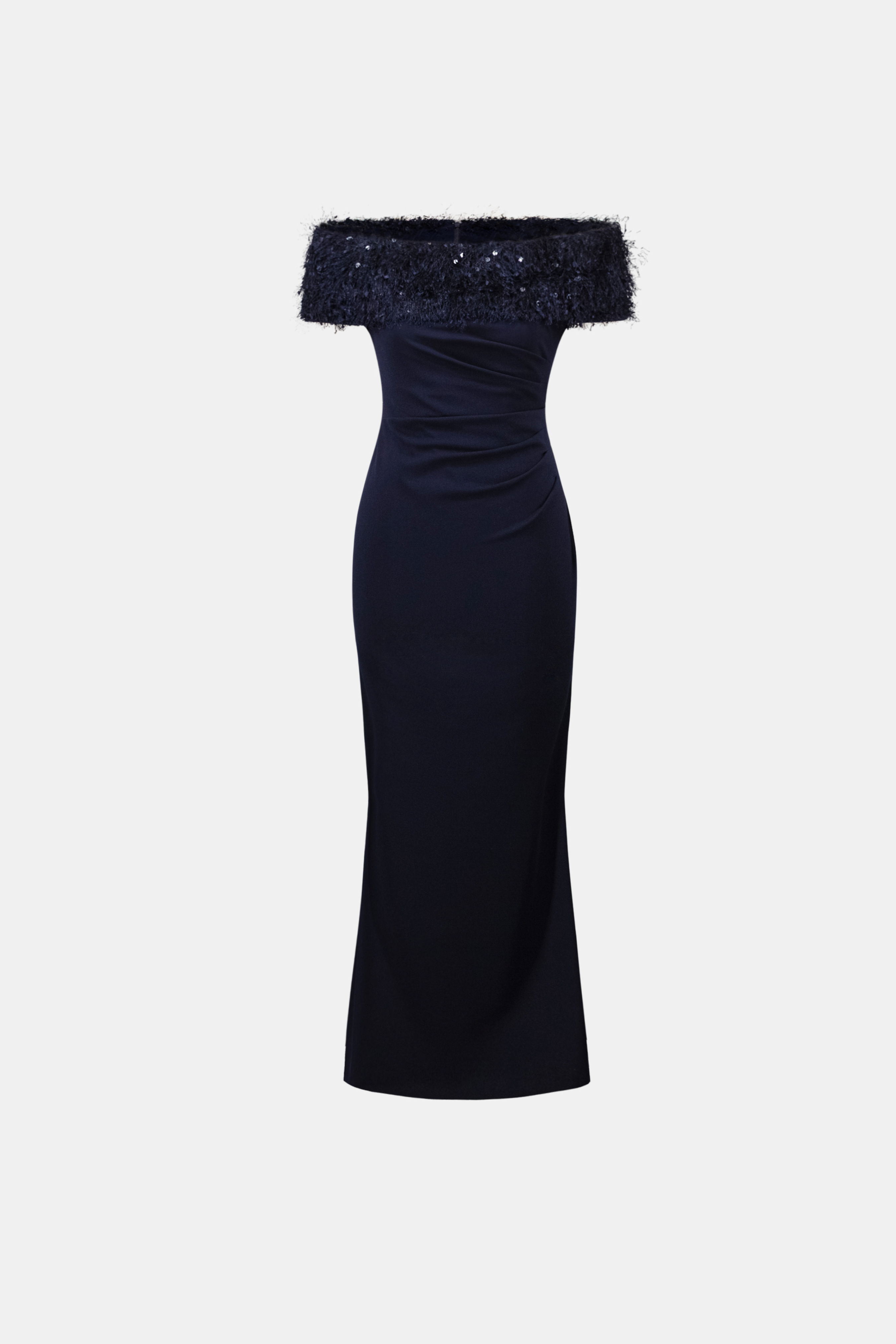 Off Shoulder Fringed Trumpet Gown 264713