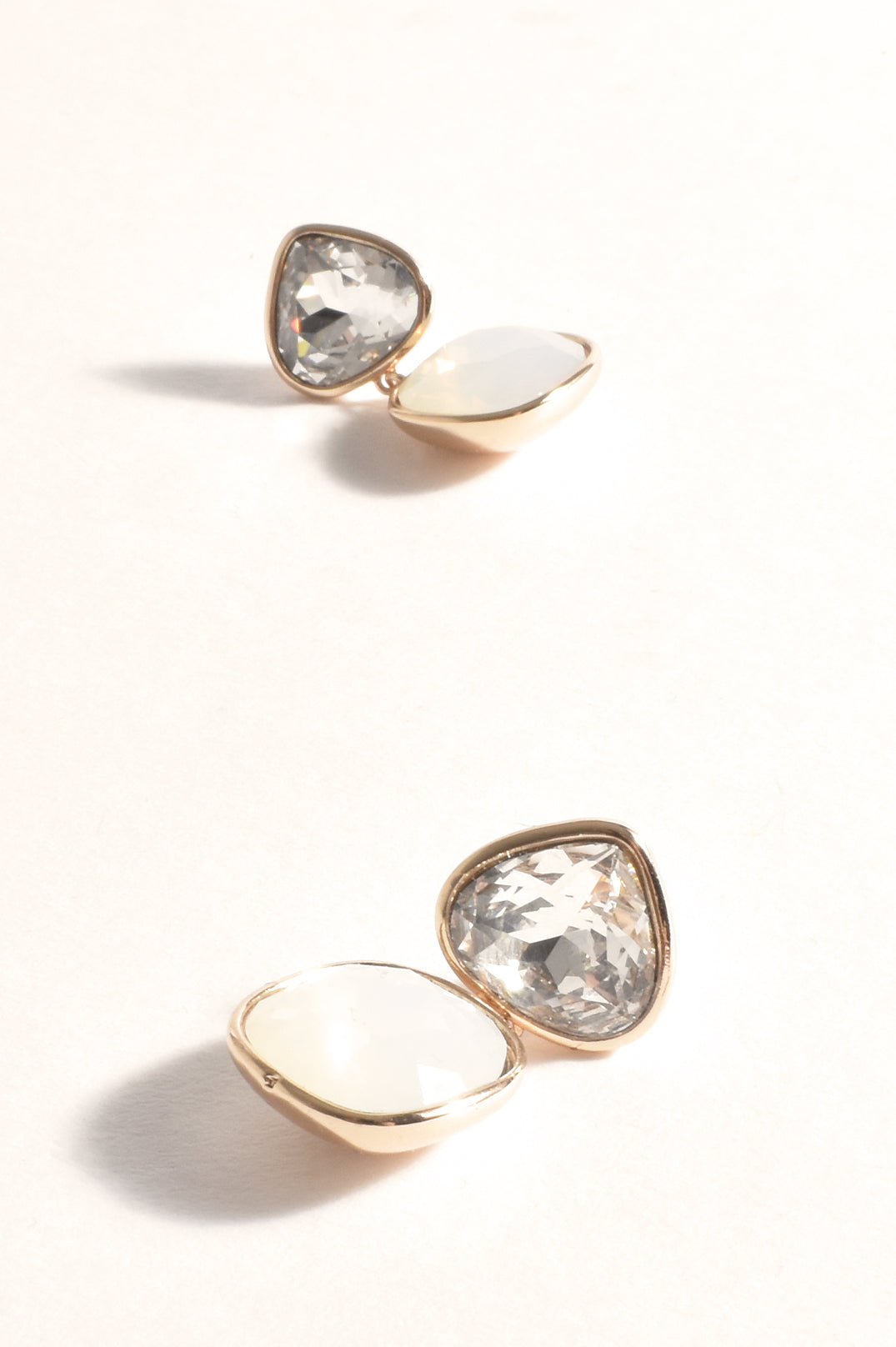 Presley Two Tone Event Earrings (Crystal/Opal)