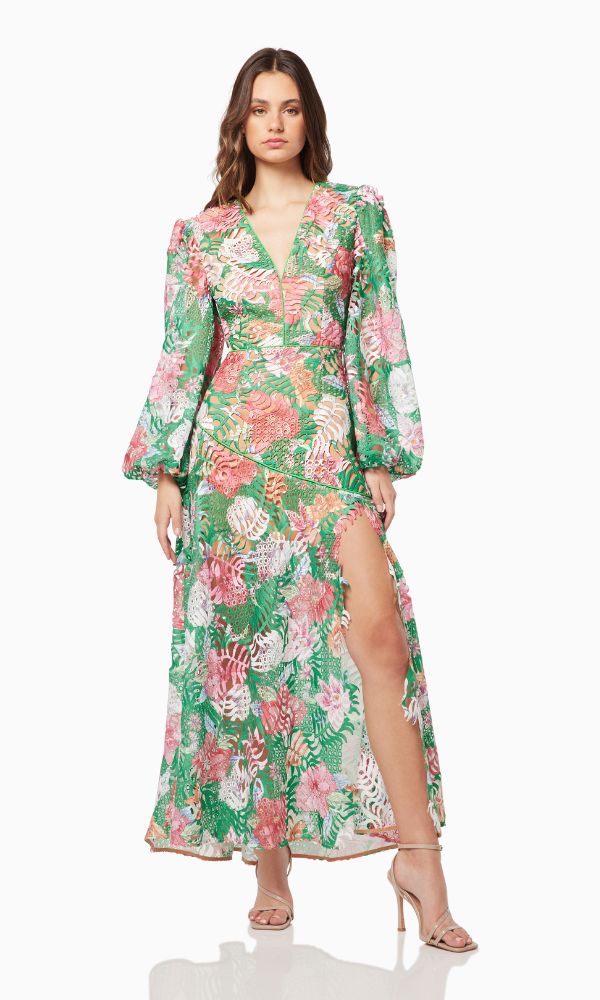 Tillie Maxi Dress-Emerald Floral