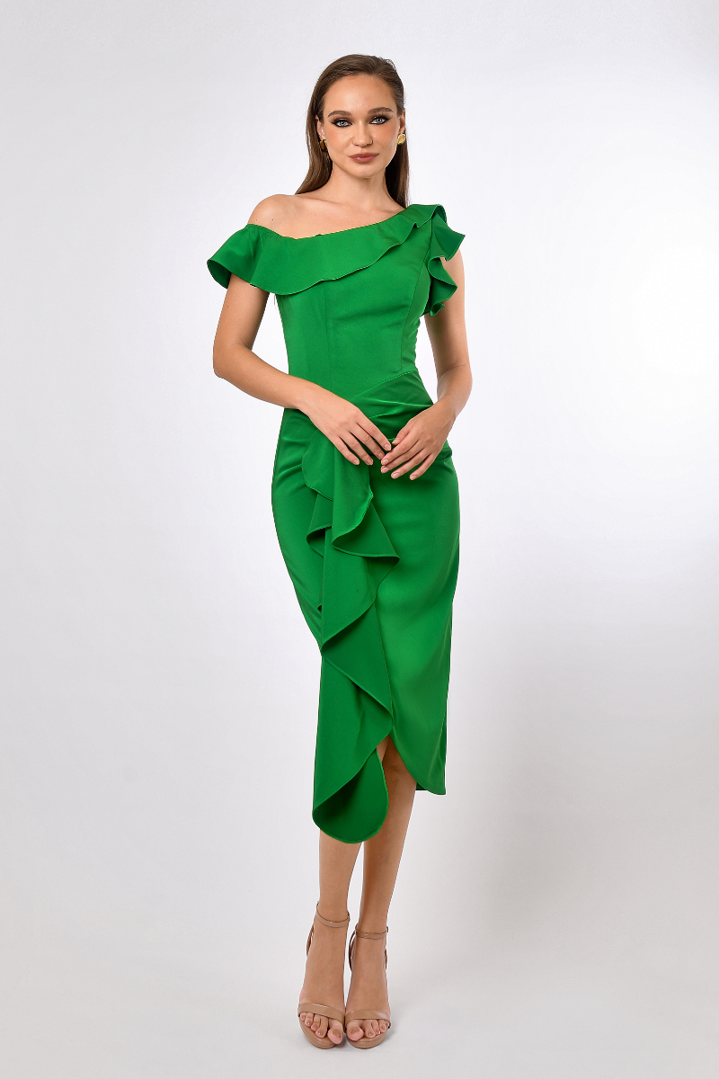 bariano one shoulder dress Lovely Sue Frill One Shoulder Gown by Bariano