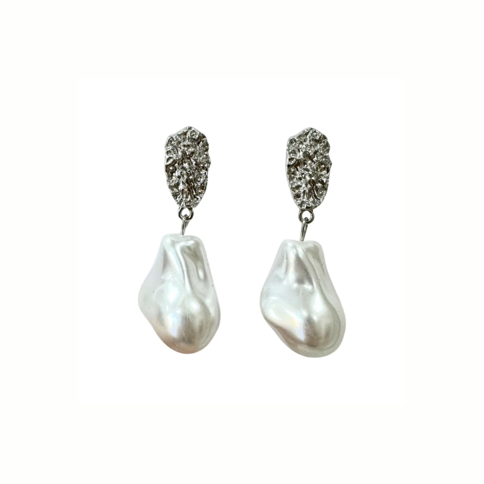 Silver Pearl Drop Earrings