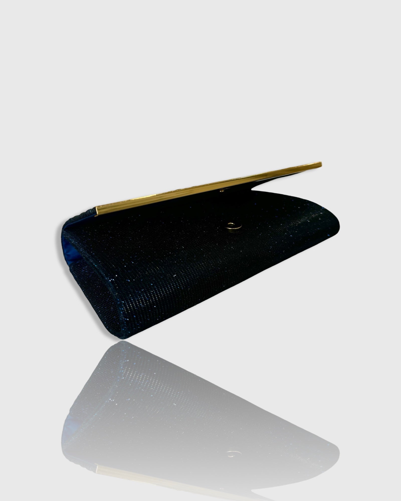 Glitter Ruched Evening Clutch