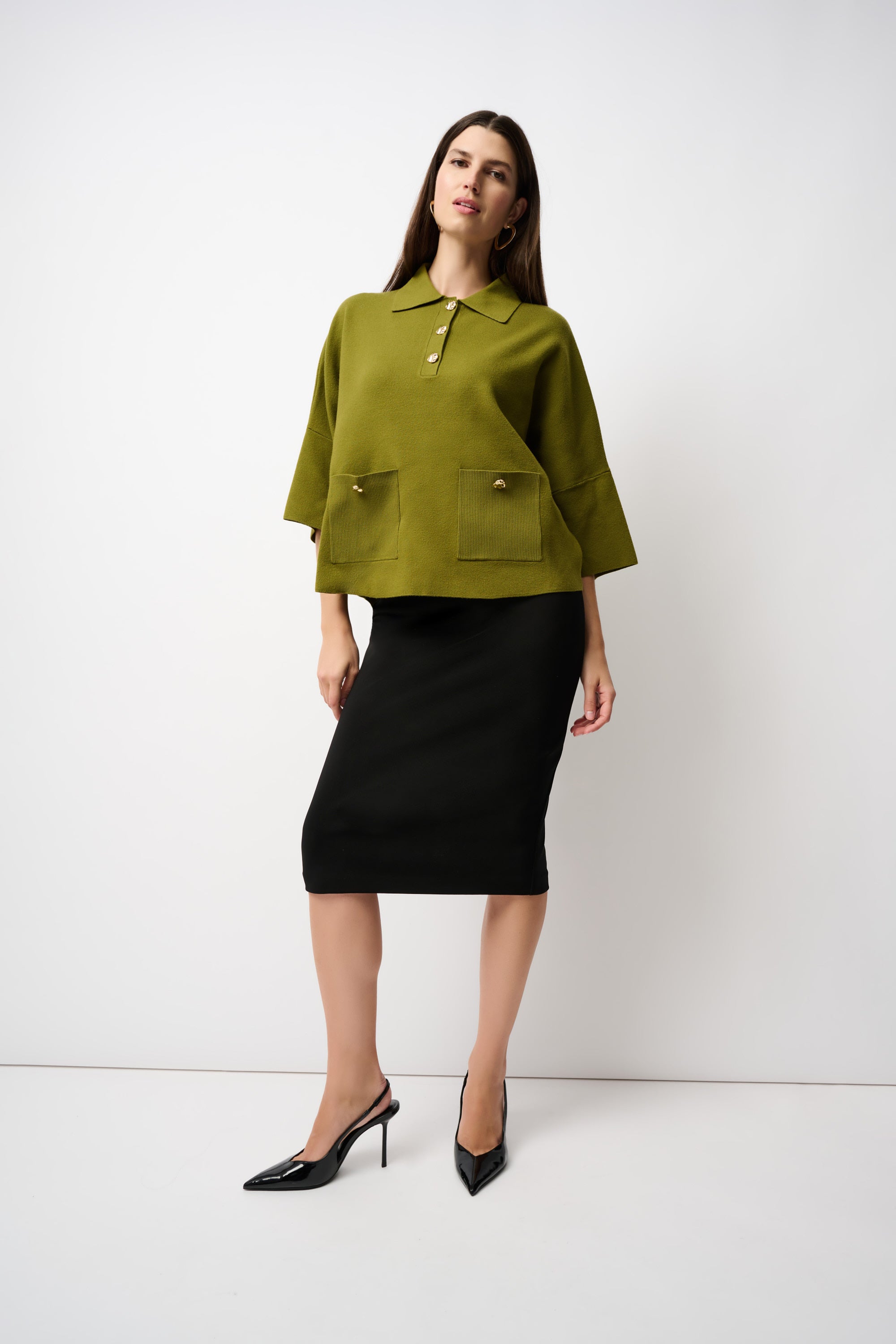 Classic Long Pencil Skirt