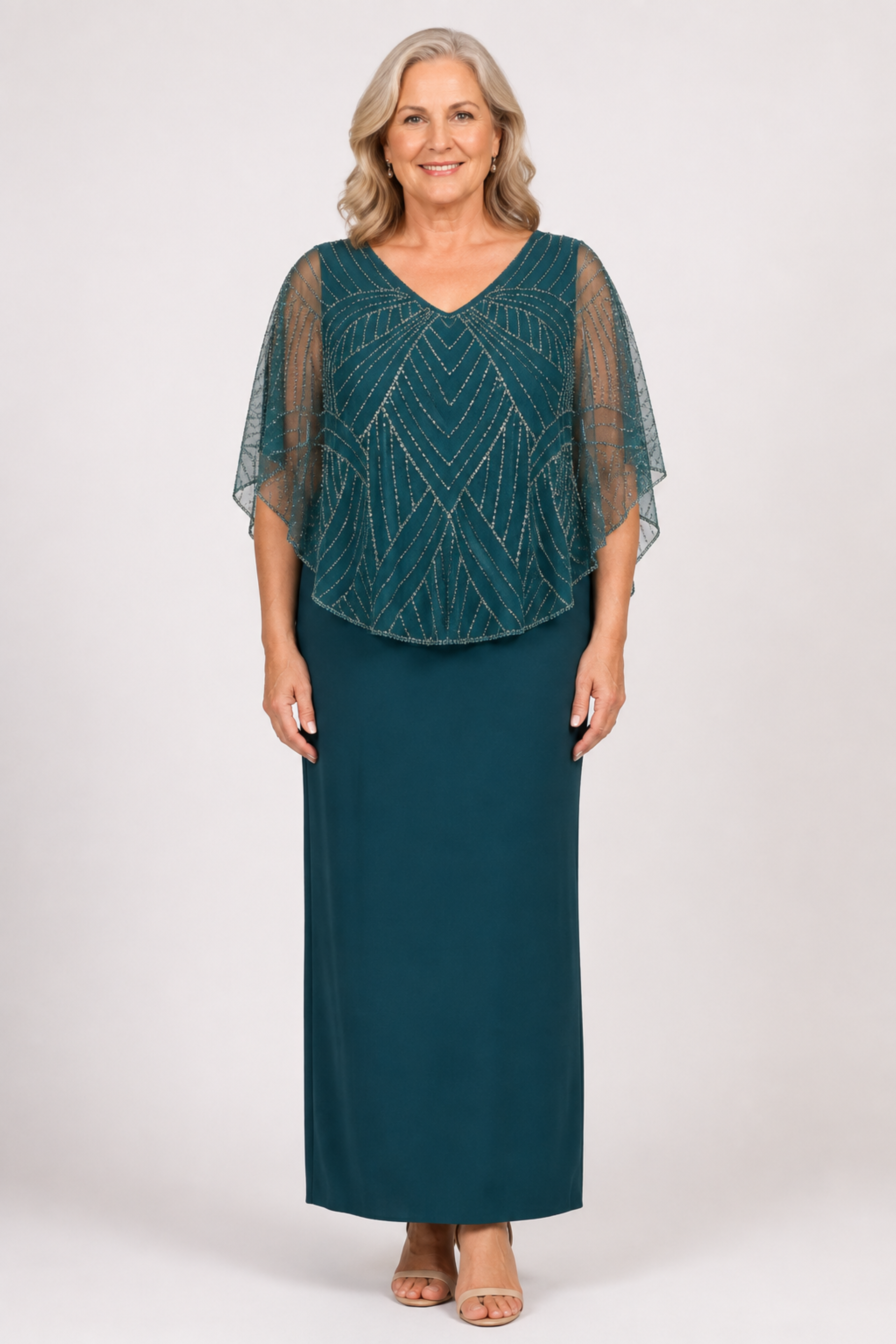 Beaded Overlay Dress 224329
