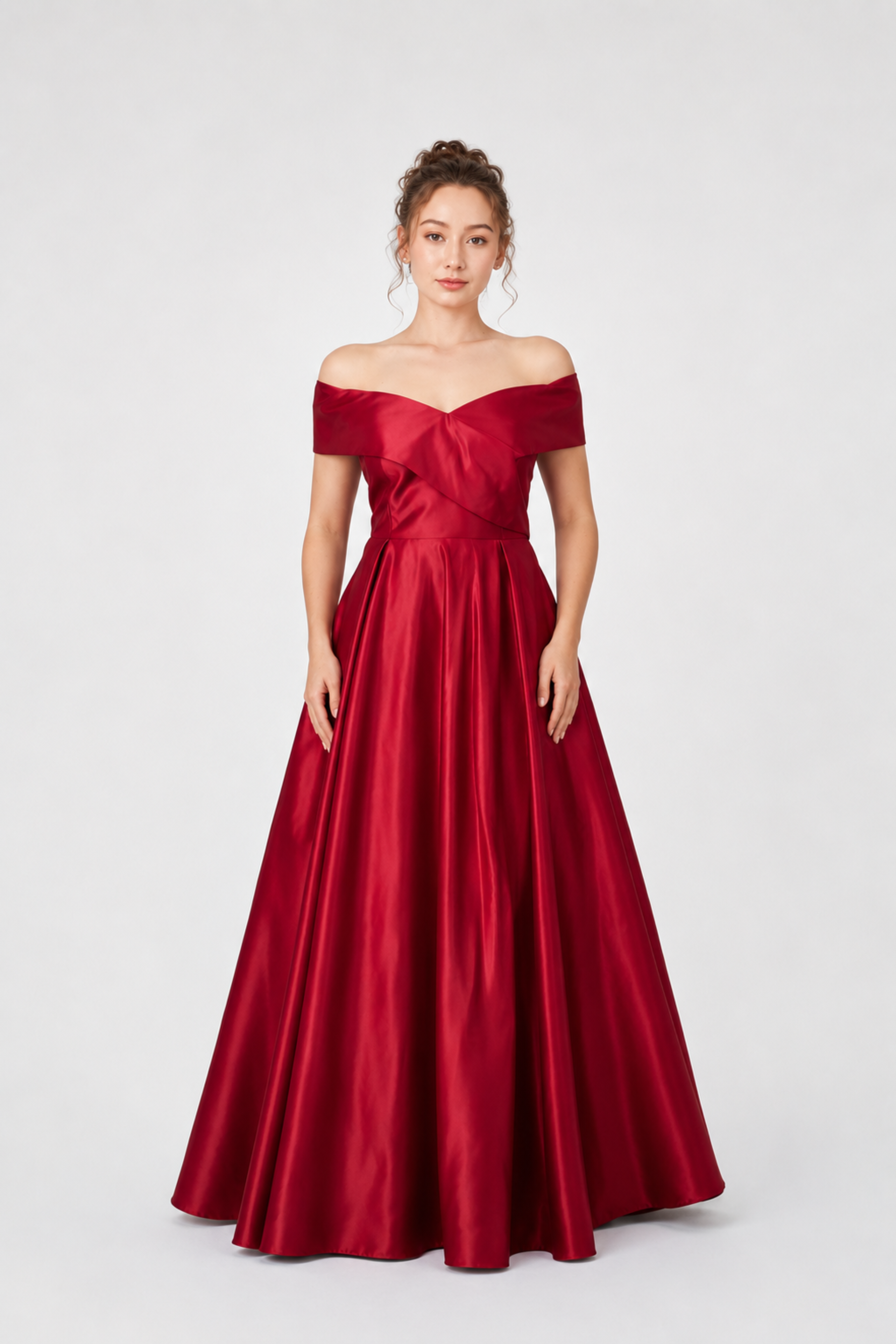 Nahdia Sweetheart Off Shoulder Satin Gown 225384