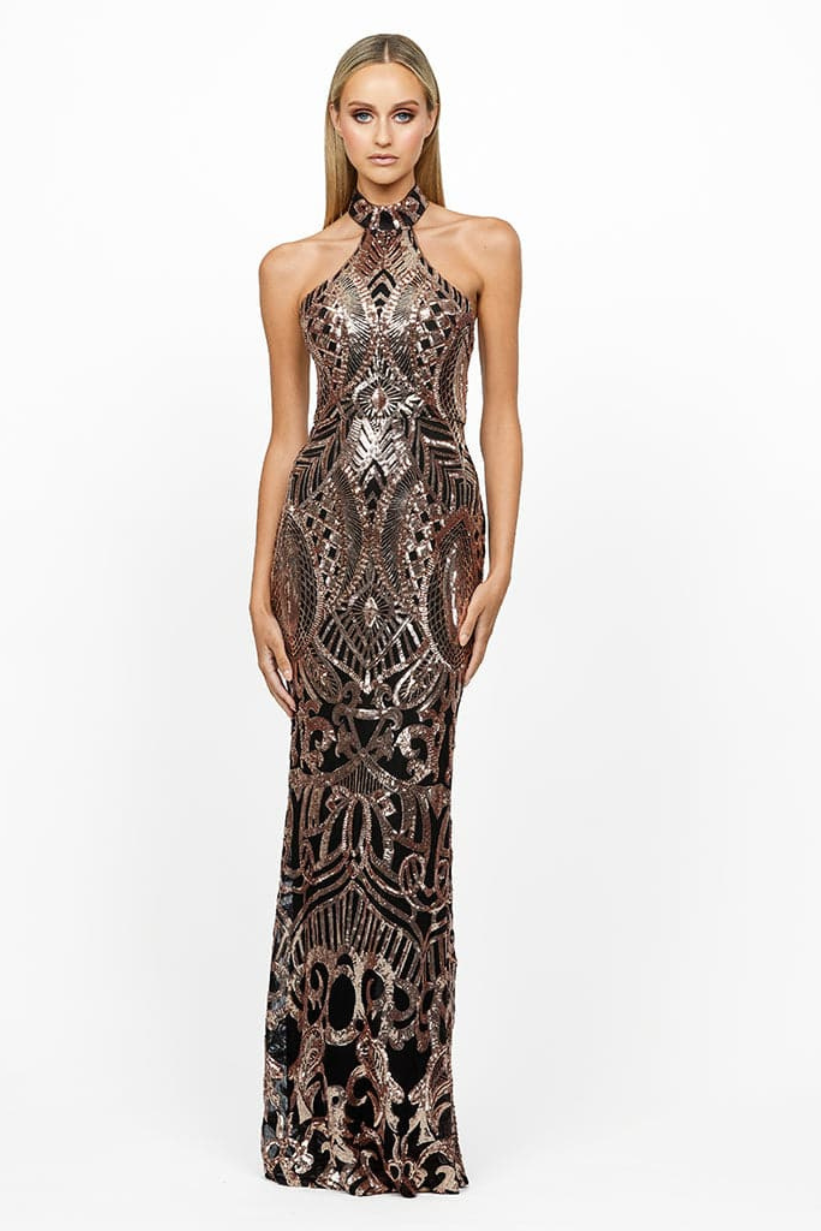 Marci Racer Neck Gown