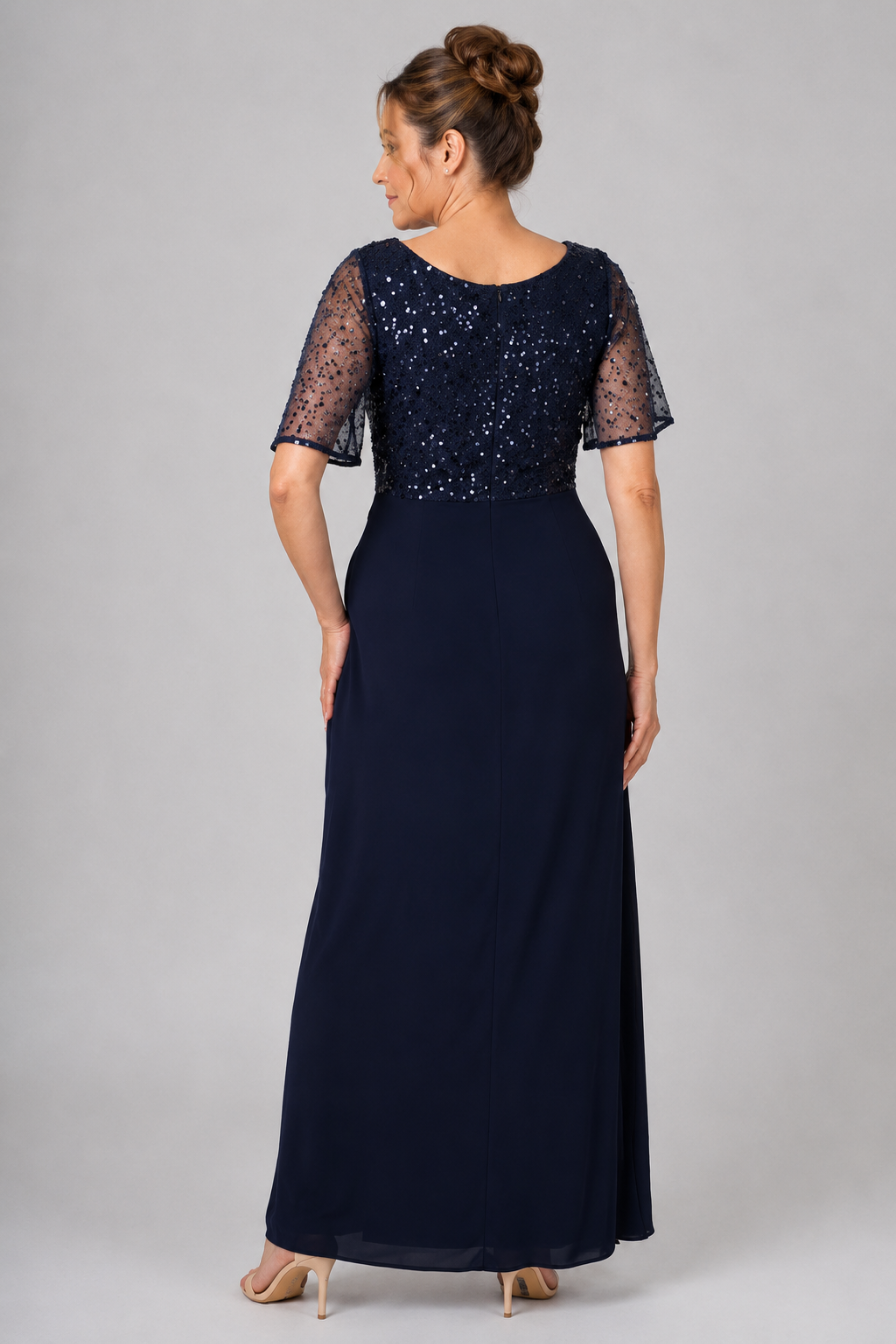 Sequin Bodice Jersey Maxi Dress 225240
