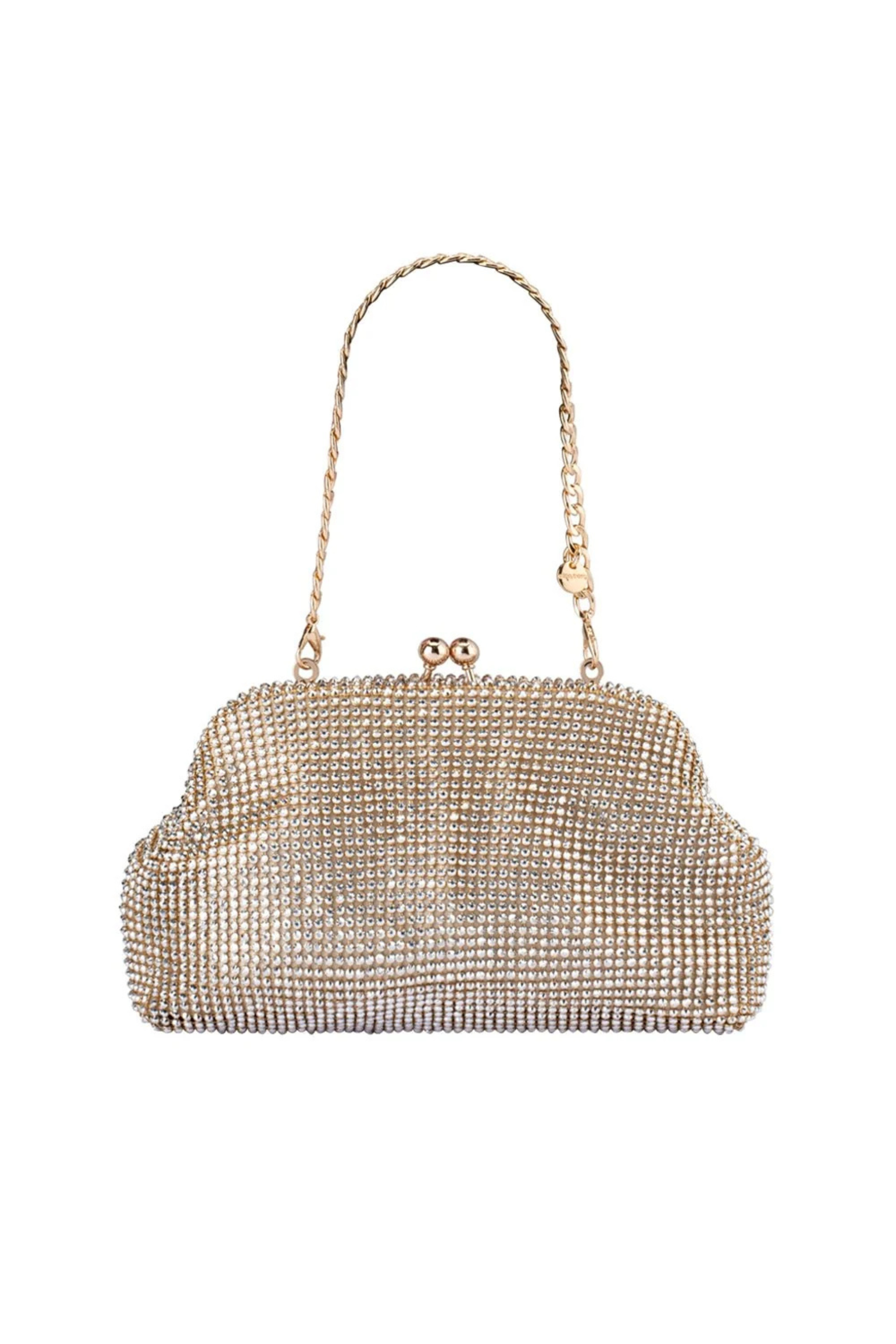 Ela Crystal Mesh Clutch