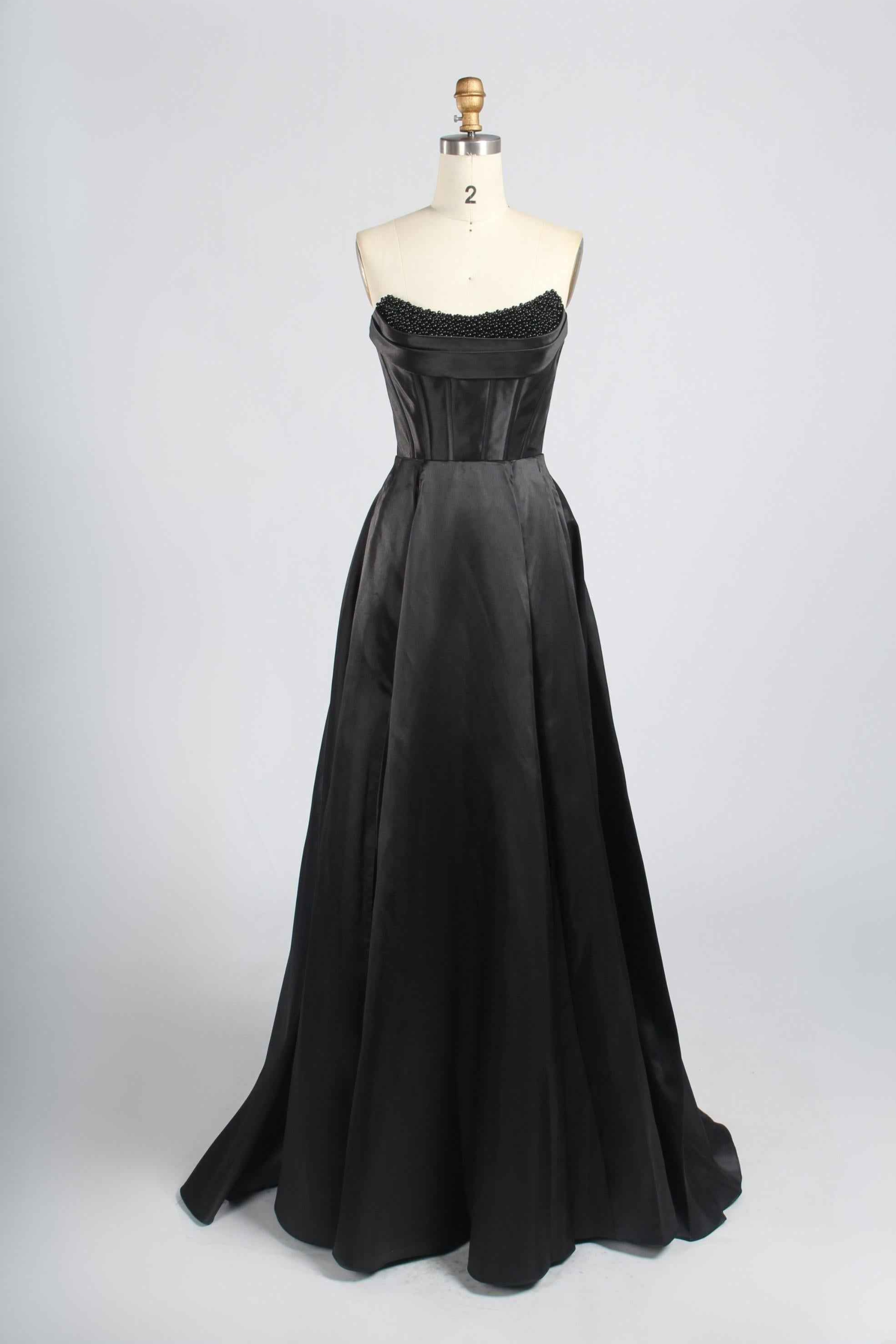 Amaya Strapless Pearl Ballgown