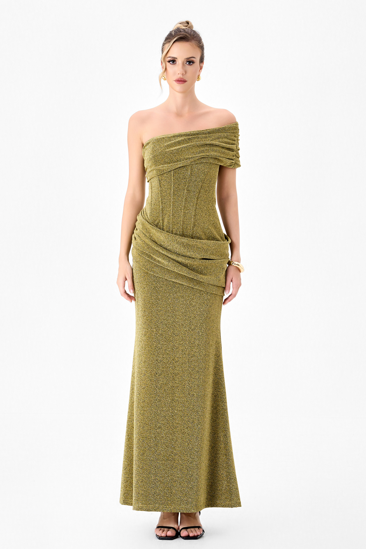Julita Corset Draped Maxi Dress