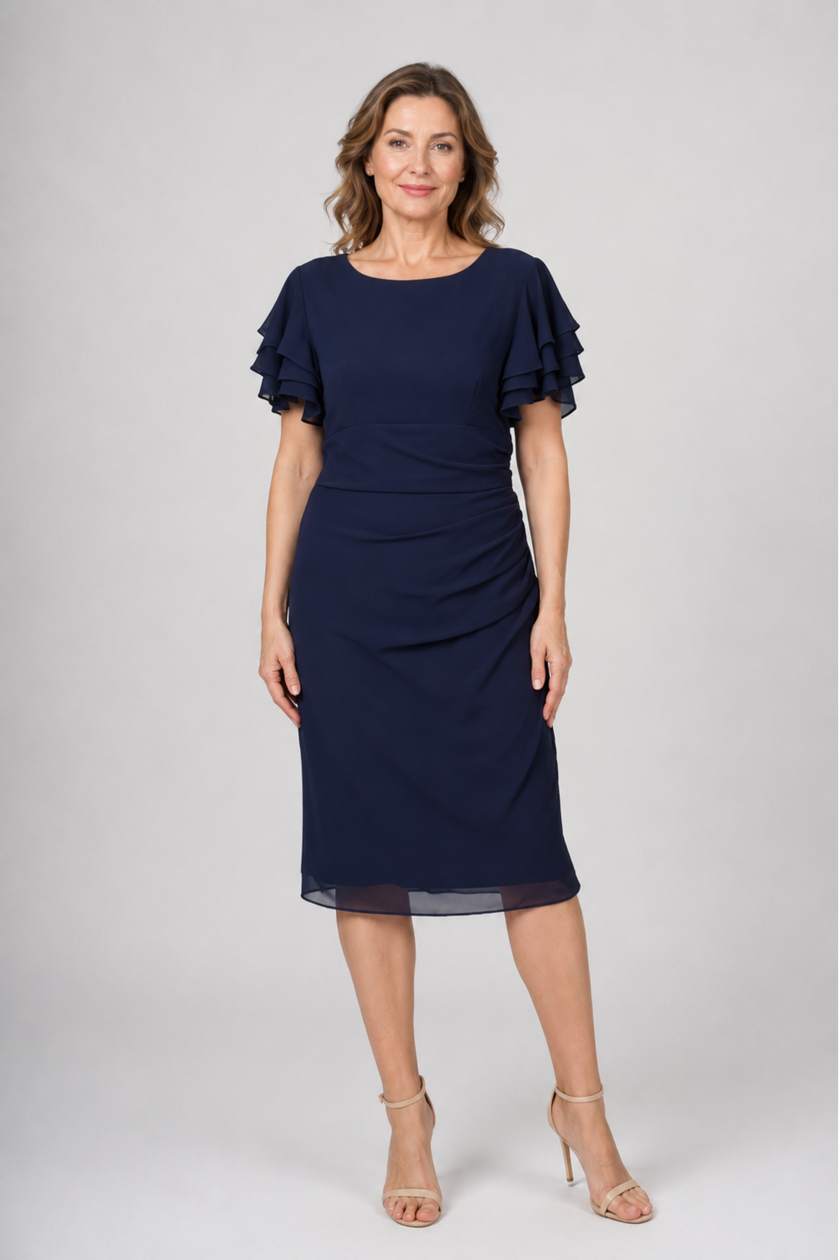 Flutter Sleeve Midi Dress 224202