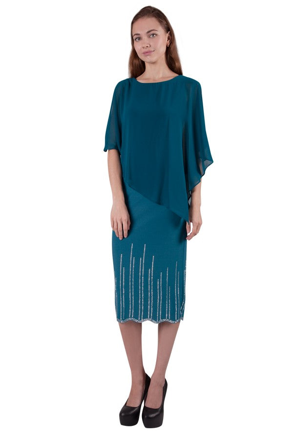 Chiffon Overlay Dress 216072