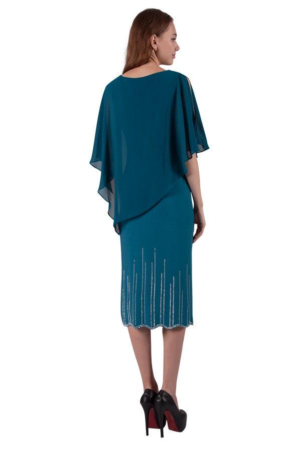 Chiffon Overlay Dress 216072