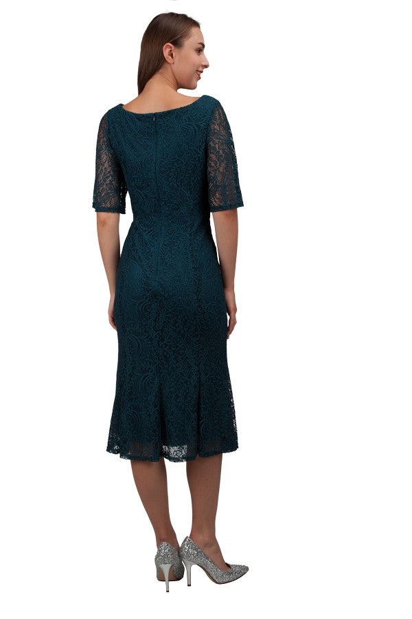 Vneck Lace Midi Dress 219306