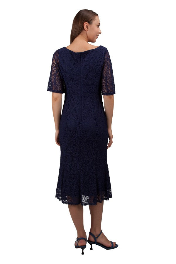 Vneck Lace Midi Dress 219306