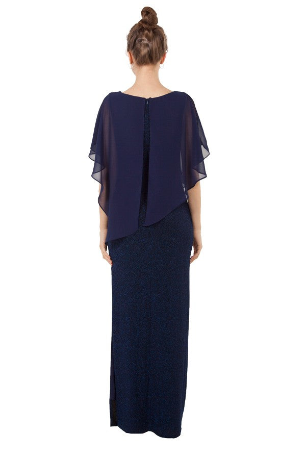 Chiffon Overlay Sparkle Maxi Dress 221421