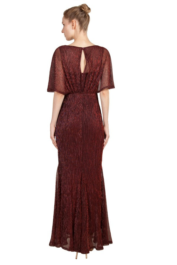 Bat-sleeve Glitter Gown 223301