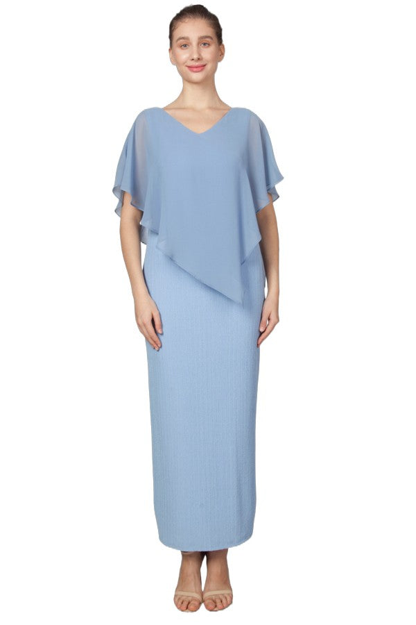 Chiffon Overlay Maxi Dress 224267