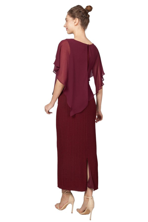 Chiffon Overlay Maxi Dress 224267