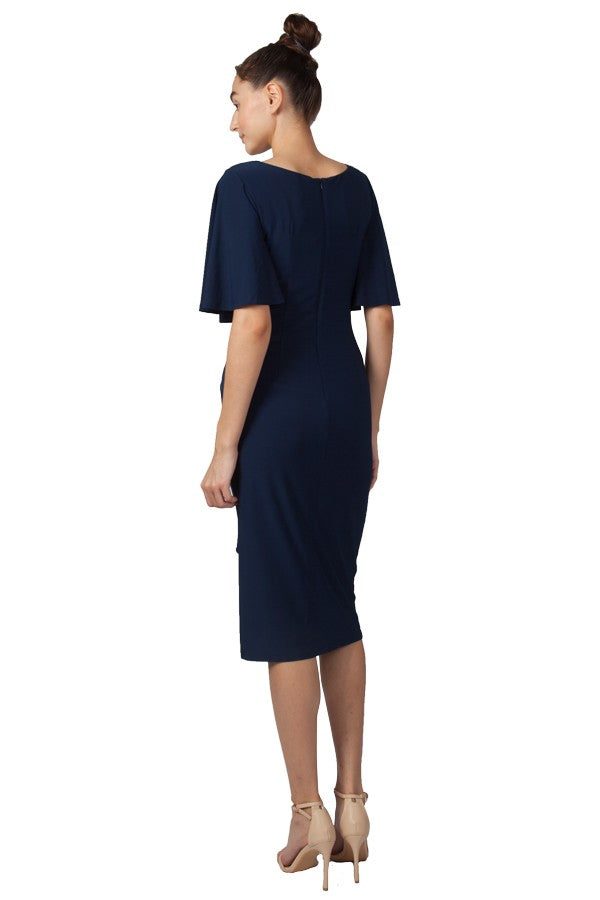 Flutter Sleeve Jersey Midi Dress 225219