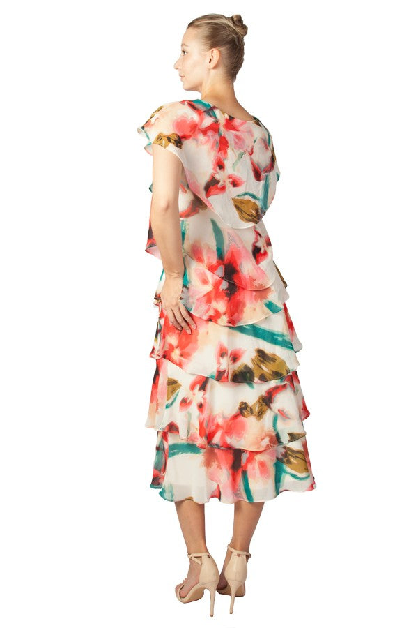 Layered Ruffle Midi Dress 225330