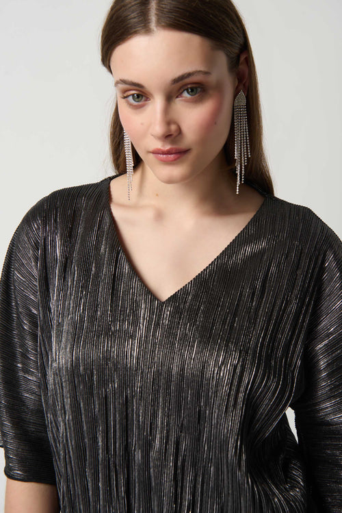 Metallic Crinkle Top & Pant Set