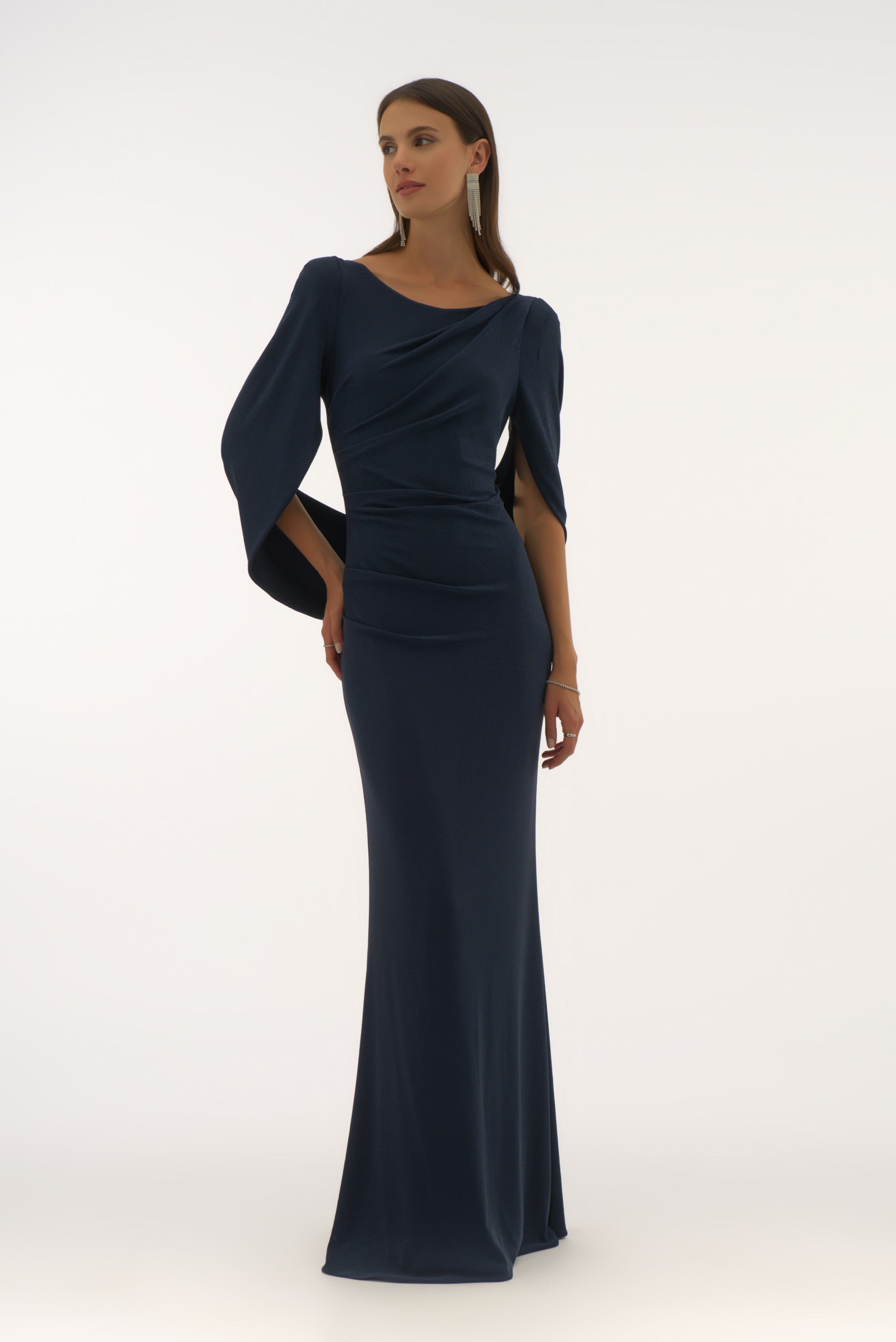 Knit Draped Trumpet Gown 251703