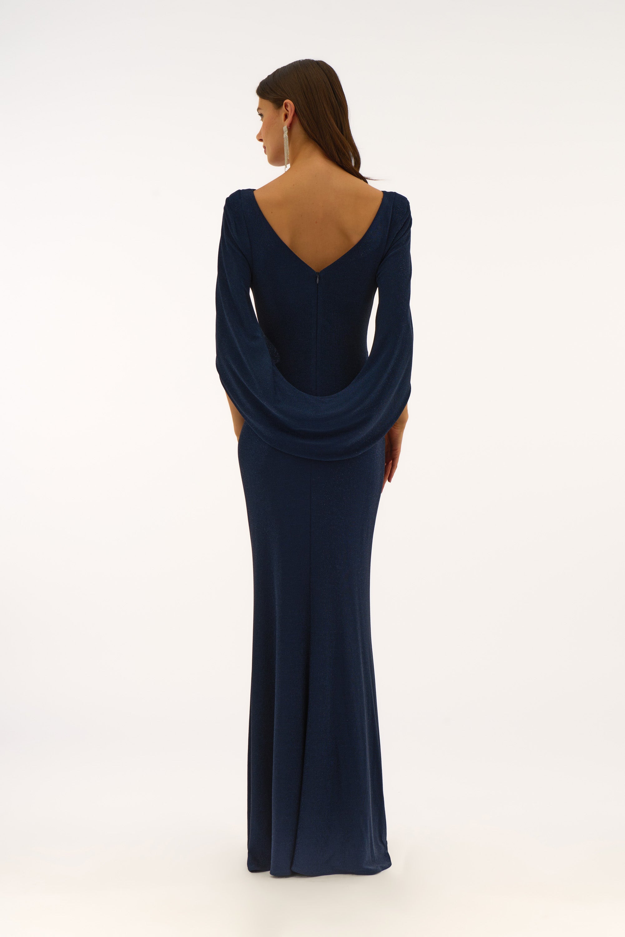 Knit Draped Trumpet Gown 251703