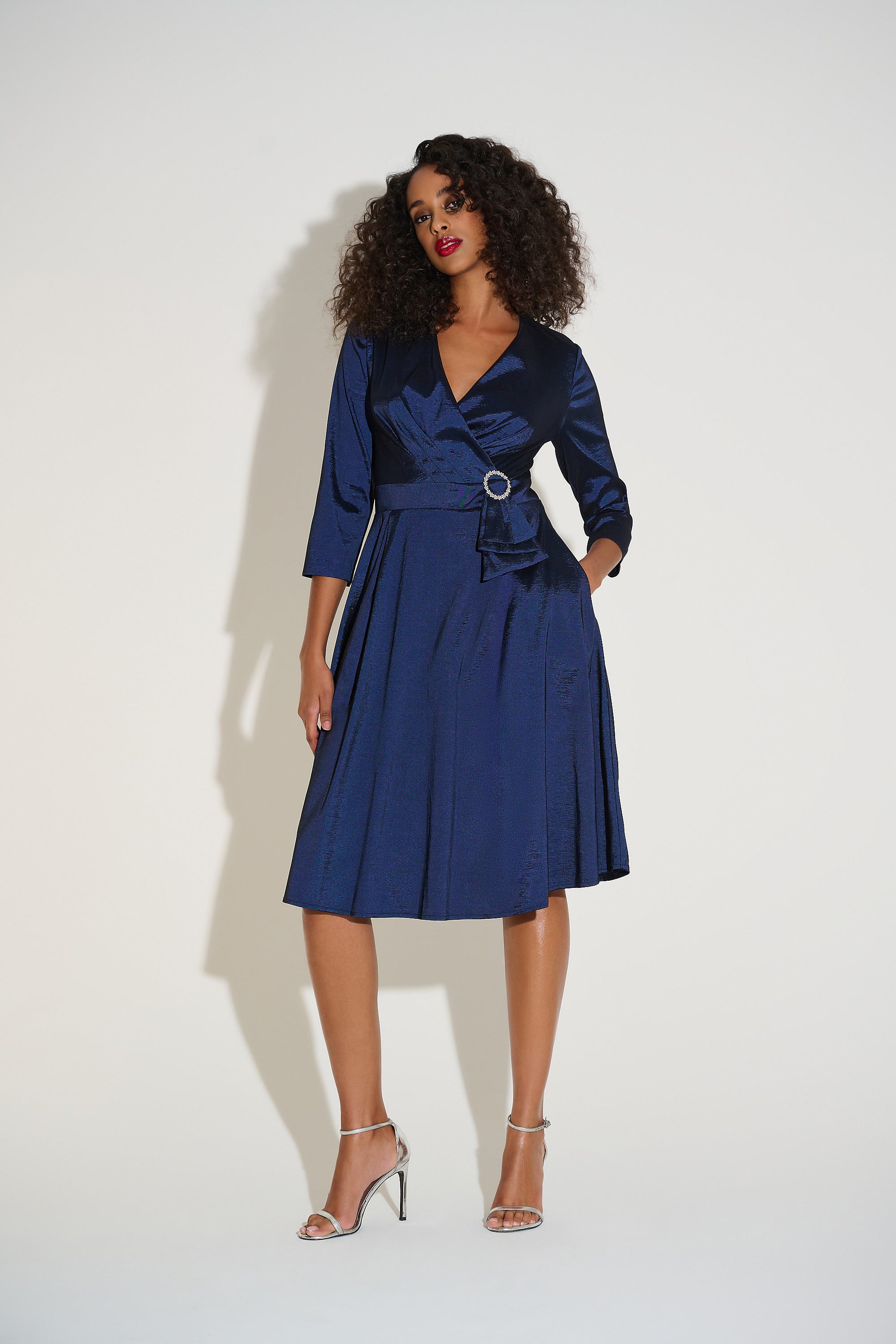 Stretch Taffeta Fit & Flare Dress