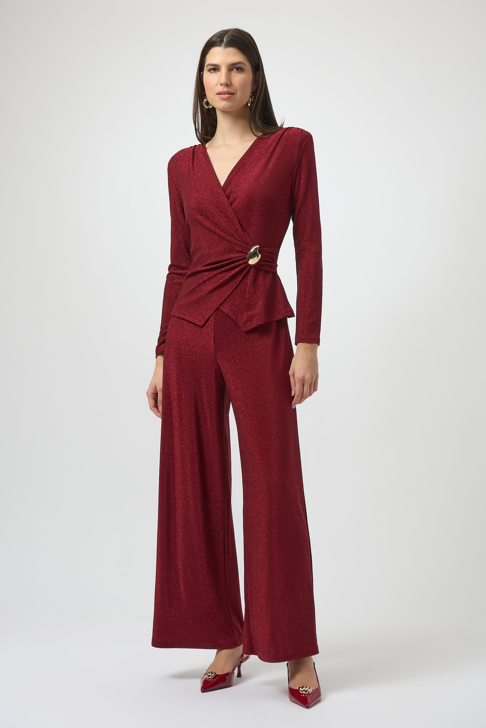 Lurex Knit Wide-Leg Jumpsuit