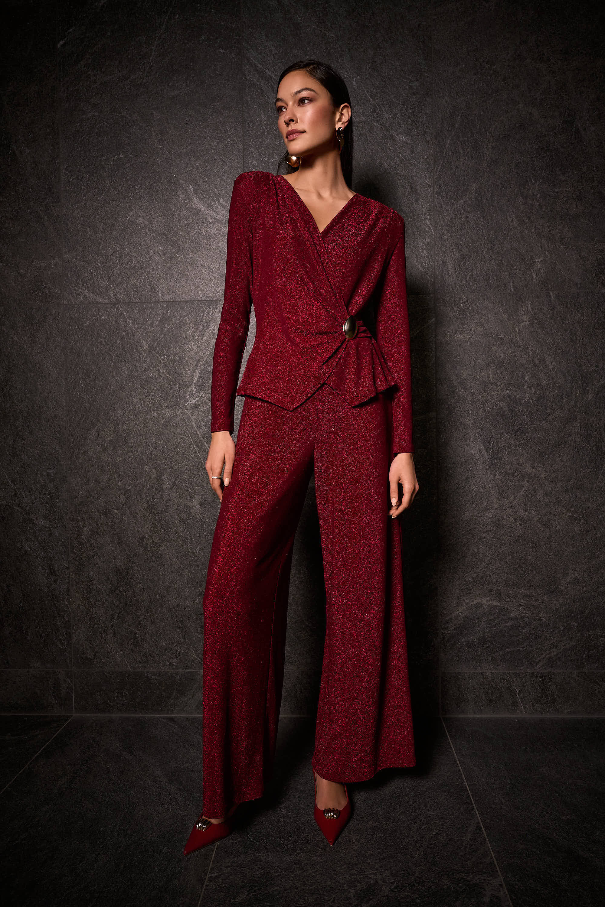 Lurex Knit Wide-Leg Jumpsuit