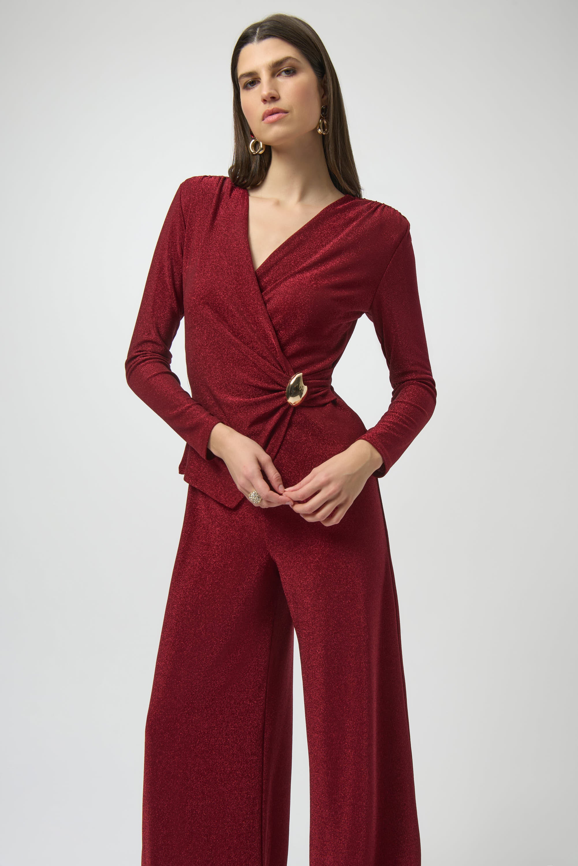 Lurex Knit Wide-Leg Jumpsuit