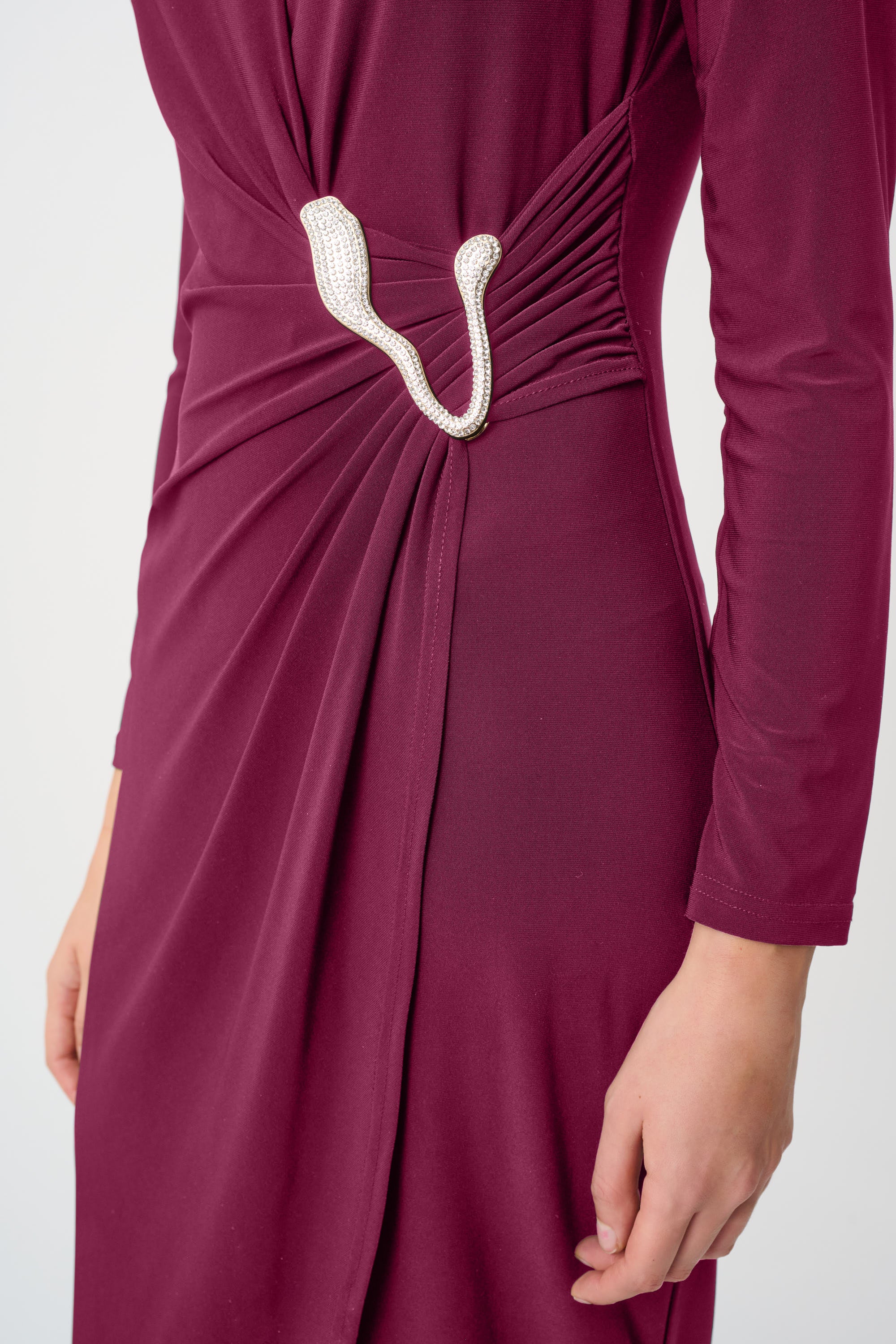 Silky Knit Sheath Wrap Dress 263709