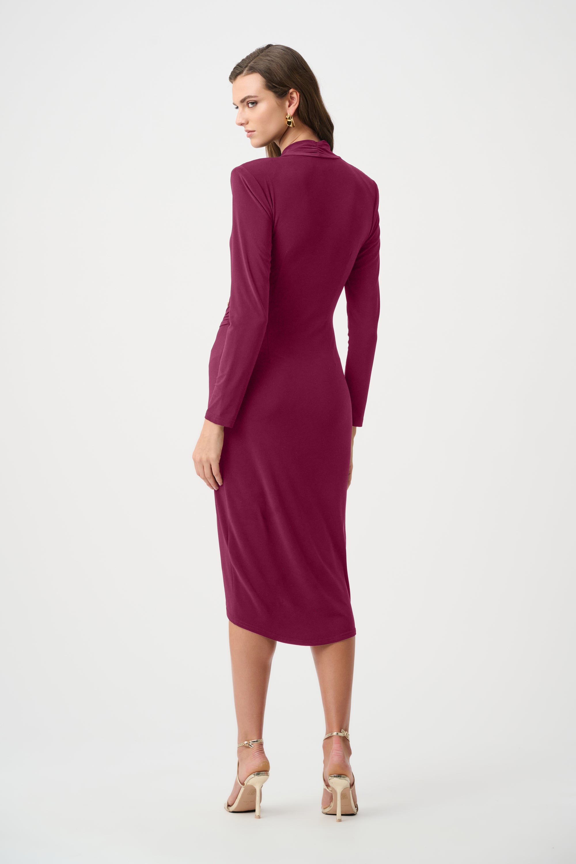 Silky Knit Sheath Wrap Dress 263709