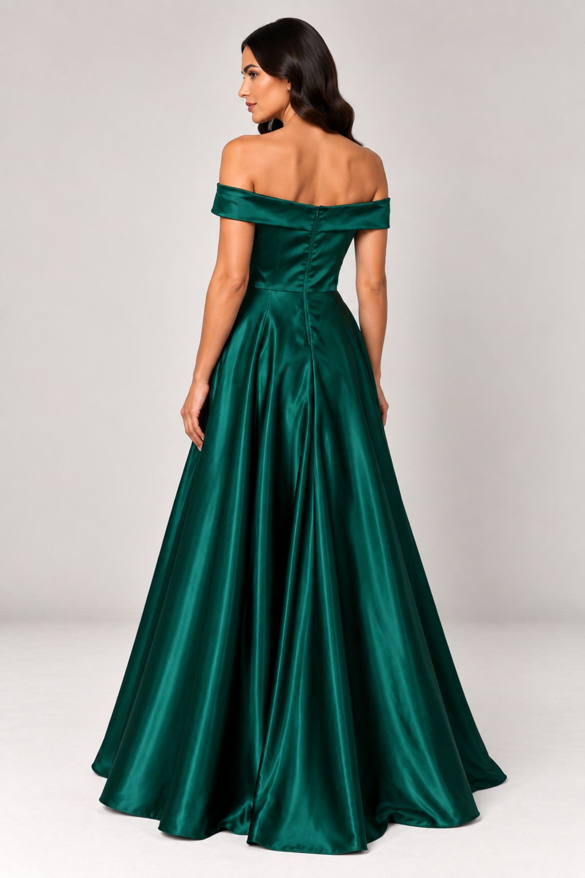 Off Shoulder Satin Ball Gown 224321