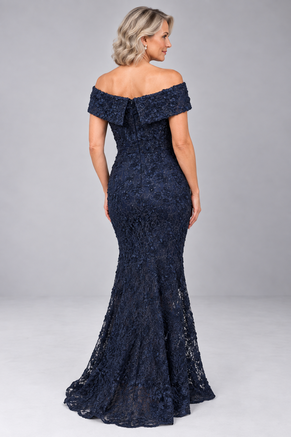 Off Shoulder Sequin Lace Dress 259716