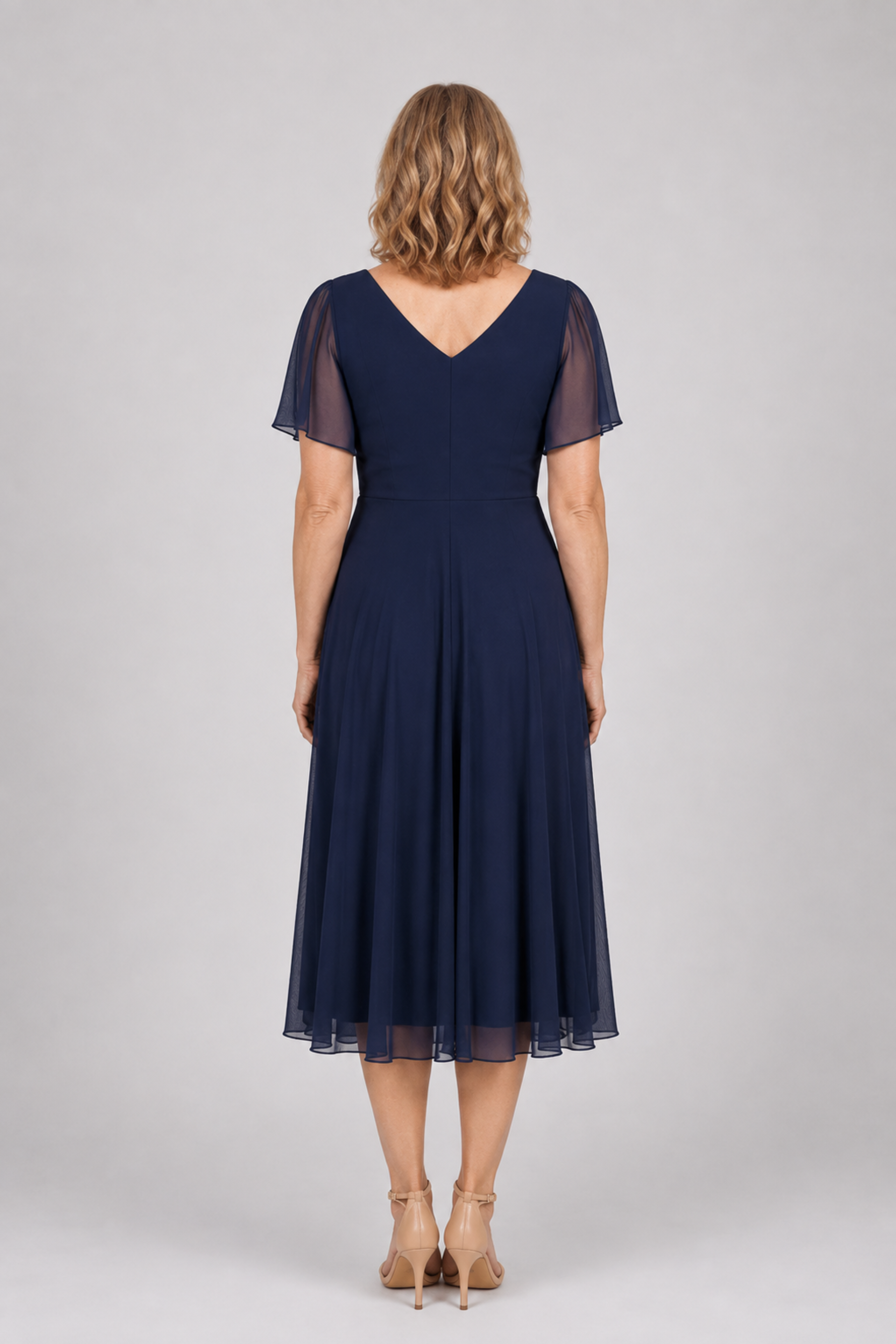 Lace Emroidered Flutter Skirt Dress 223395