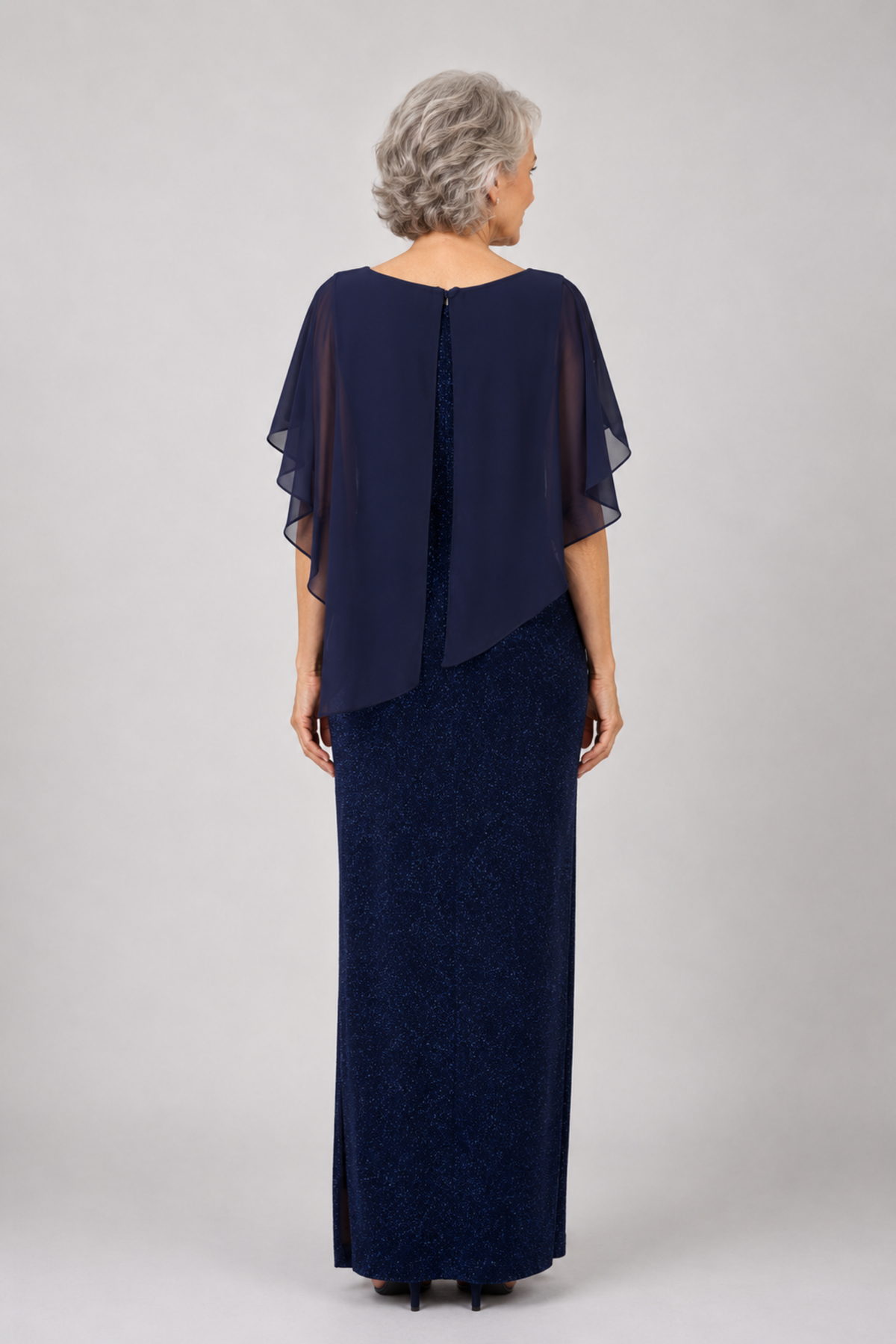 Chiffon Overlay Sparkle Maxi Dress 221421