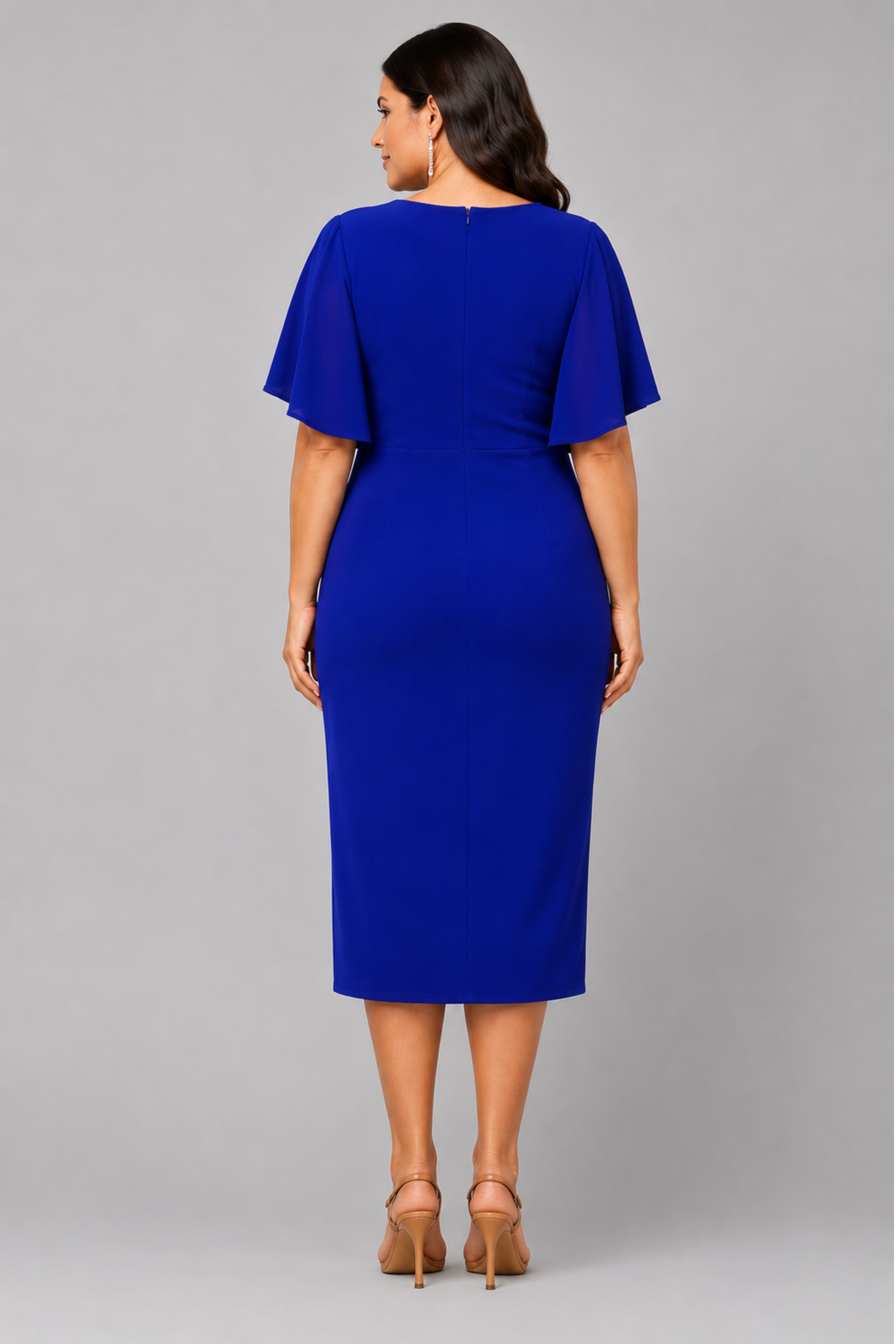 Jersey Midi Dress with Diamante JH0639