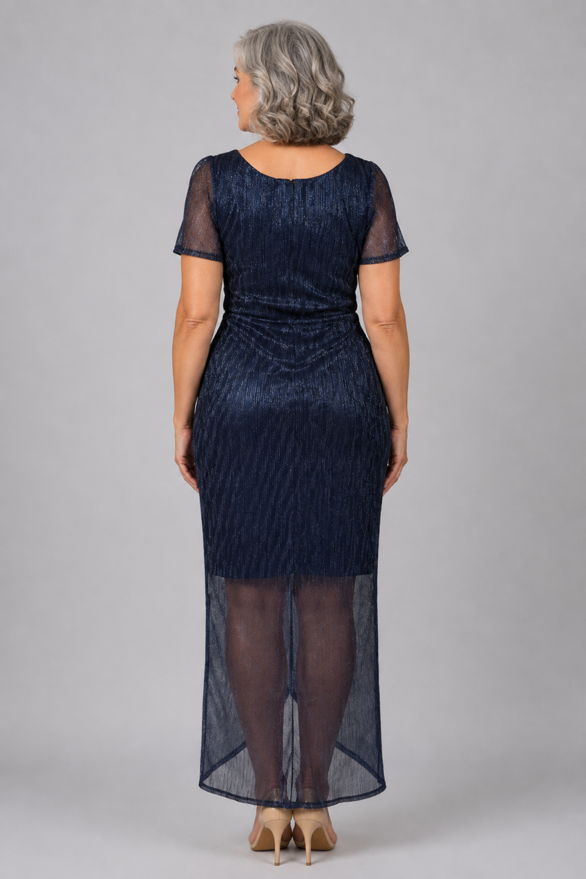 Short Sleeve Glitter Crossover Maxi 223303