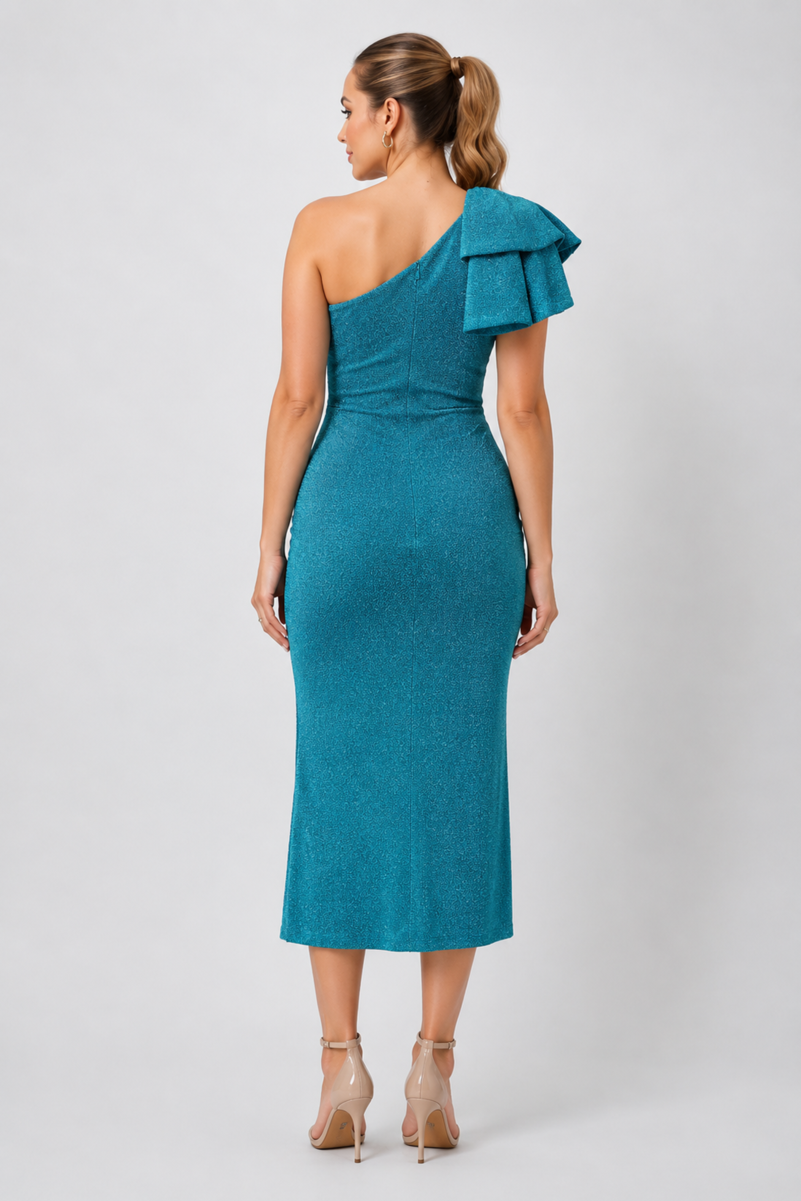 Joelle Bow One Shoulder Midi