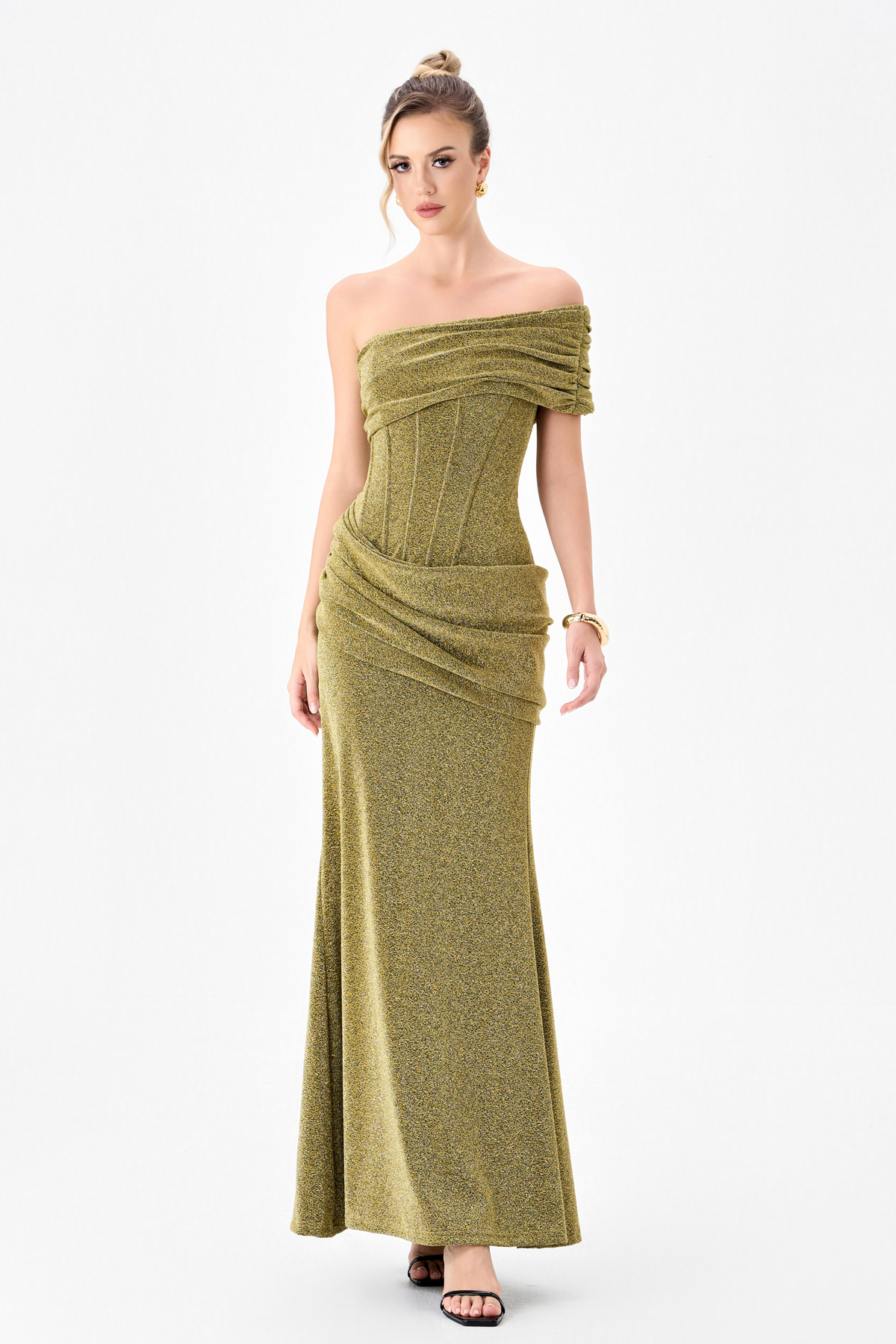 Julita Corset Draped Maxi Dress