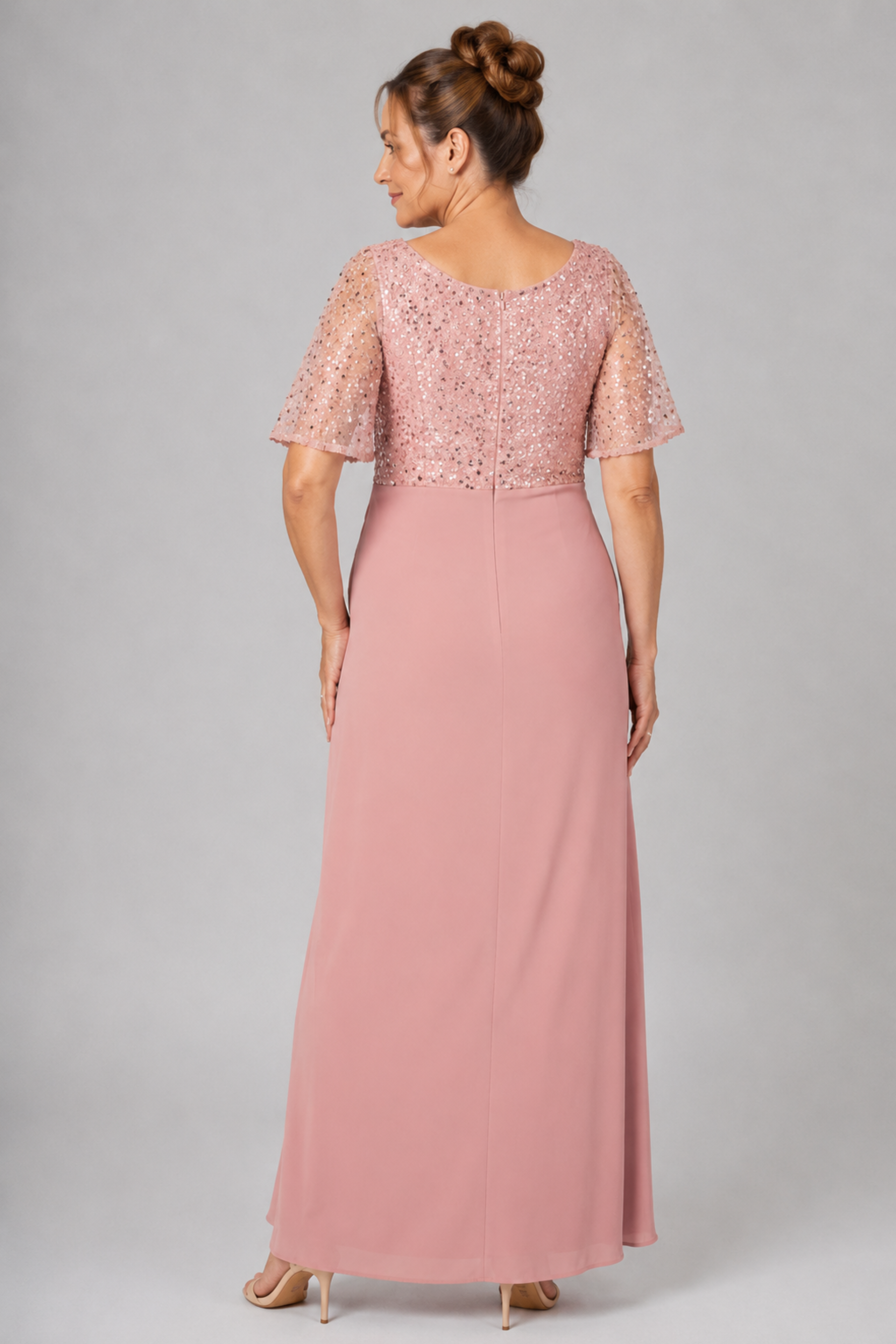 Sequin Bodice Jersey Maxi Dress 225240