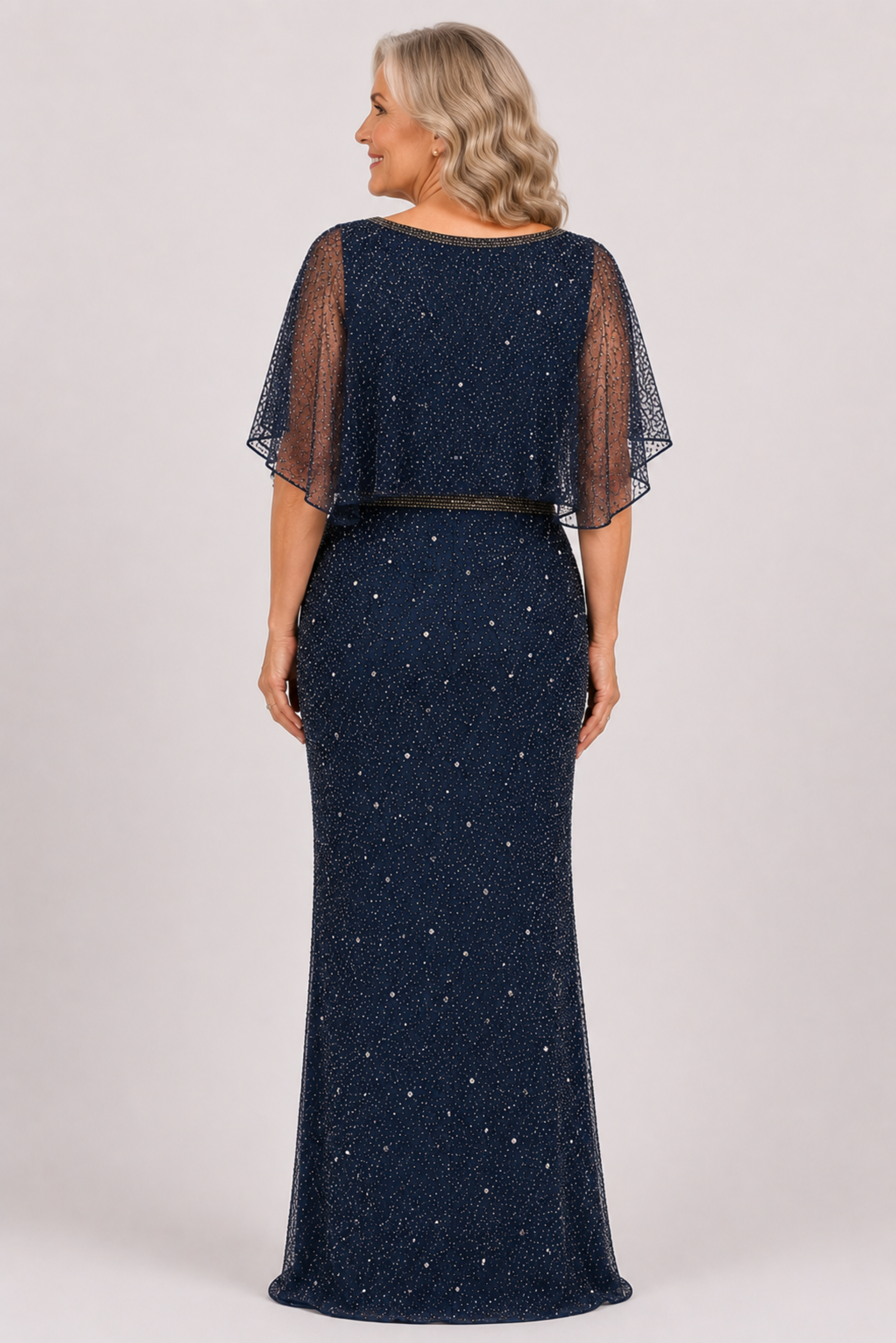 Batwing Beaded Gown JH0504