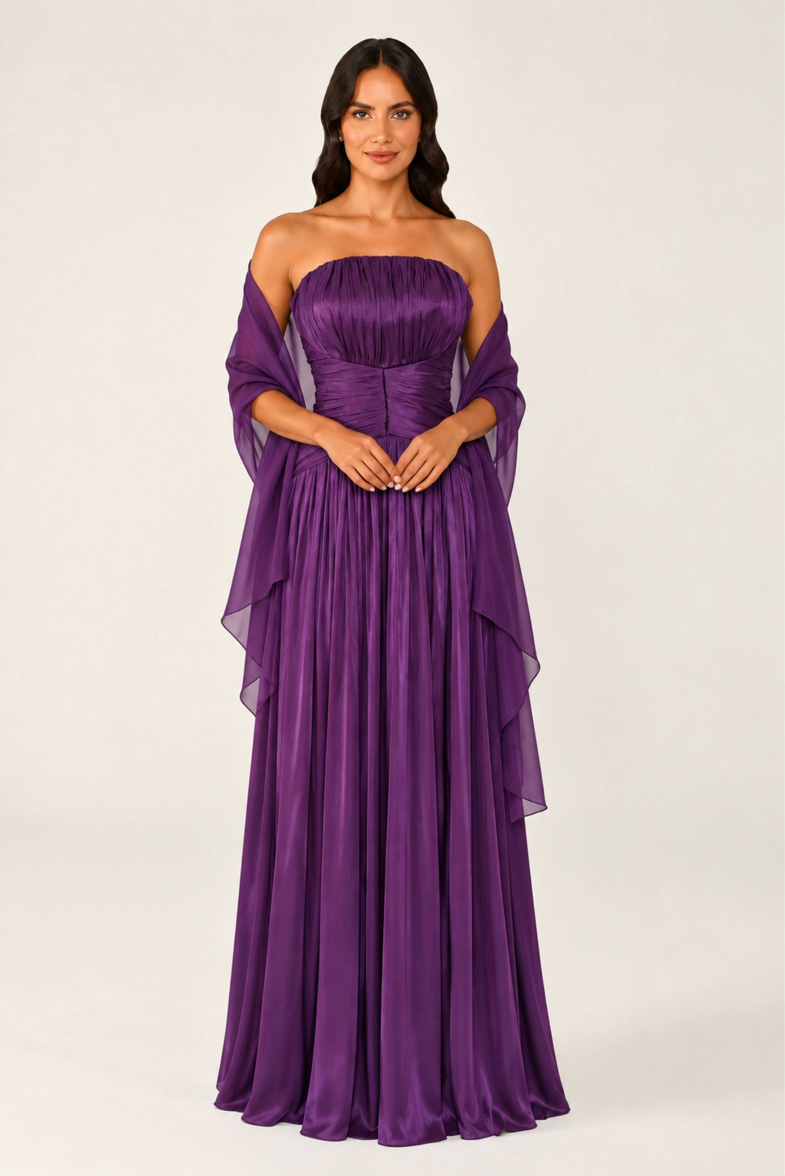 Strapless Corset Organza Gown 1324